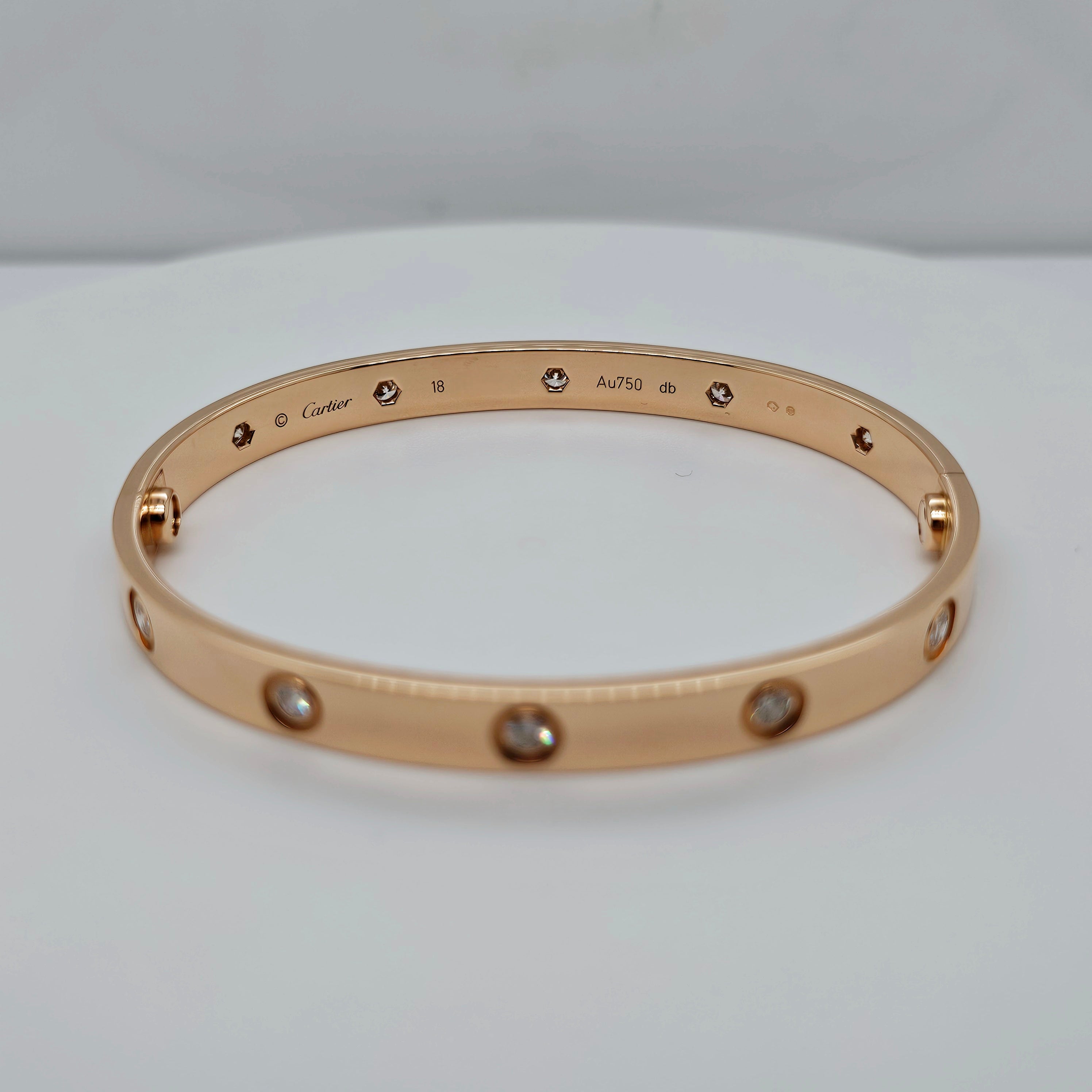 Pre-Owned | Cartier Ten Diamond Love Bracelet | Size - 18 Chloe's Jewellers