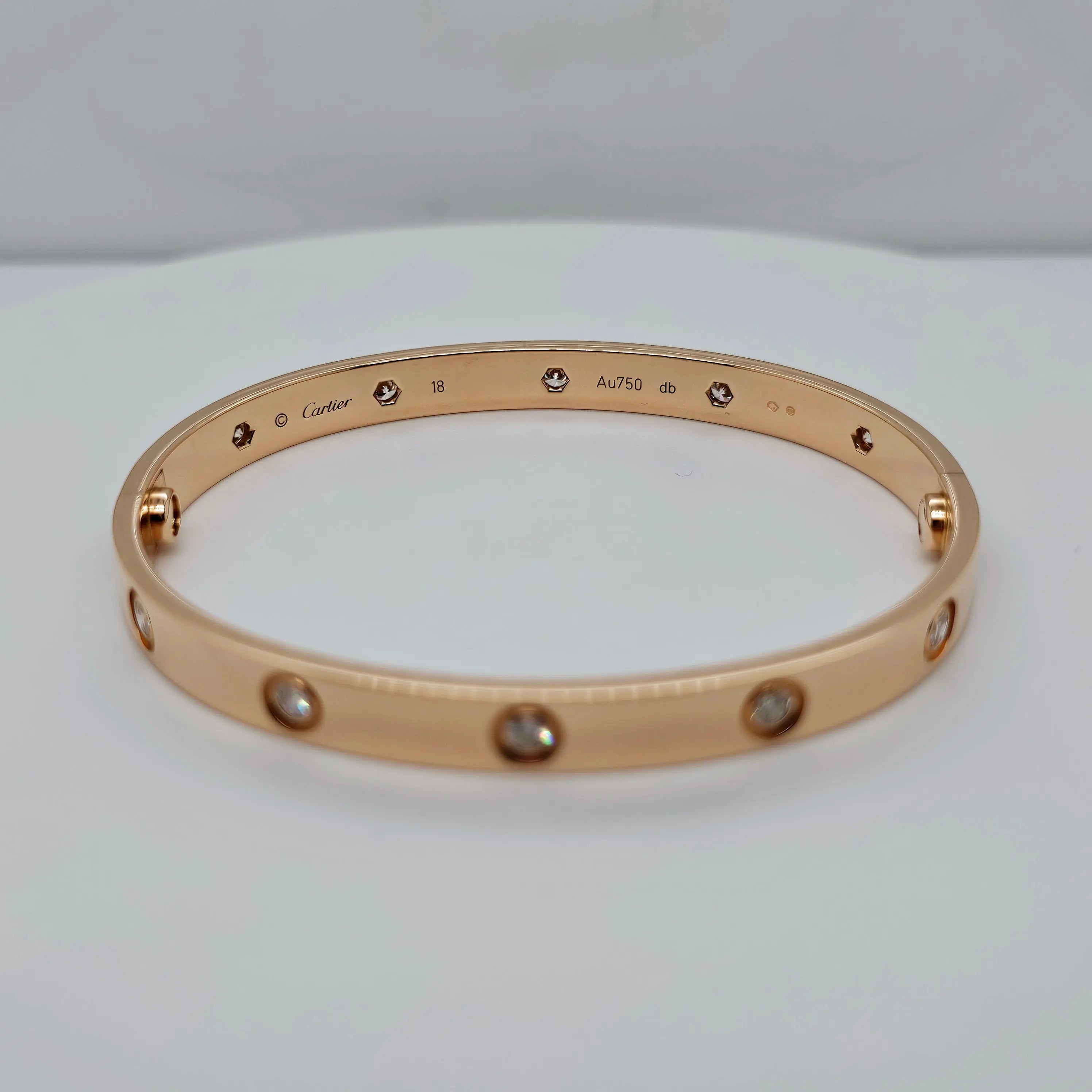 Pre-Owned | Cartier Ten Diamond Love Bracelet | Size - 18 Chloe's Jewellers