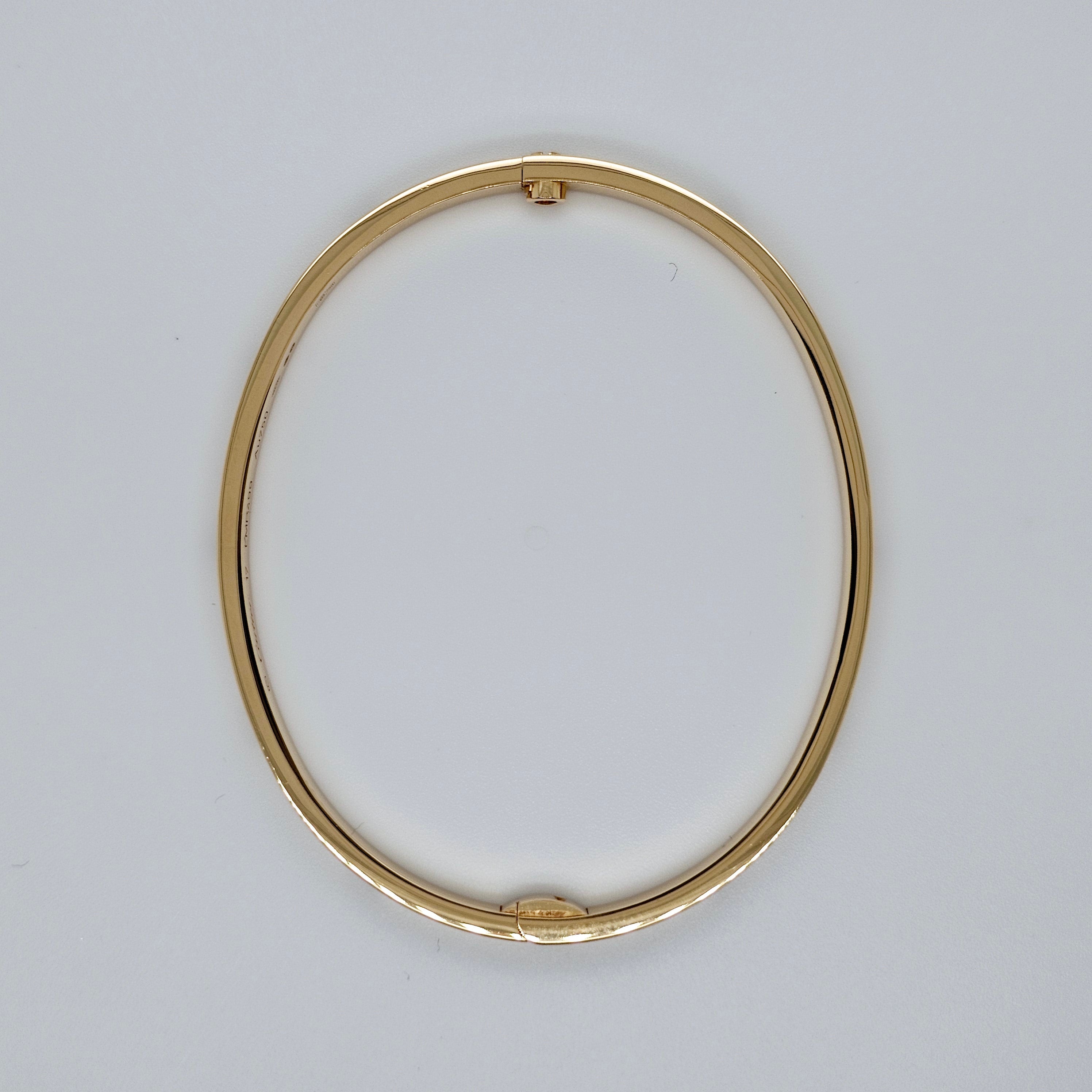 Pre-Owned | Size - 17 / 18ct Yellow Gold Cartier Love Bracelet diamonds Chloe's Jewellers