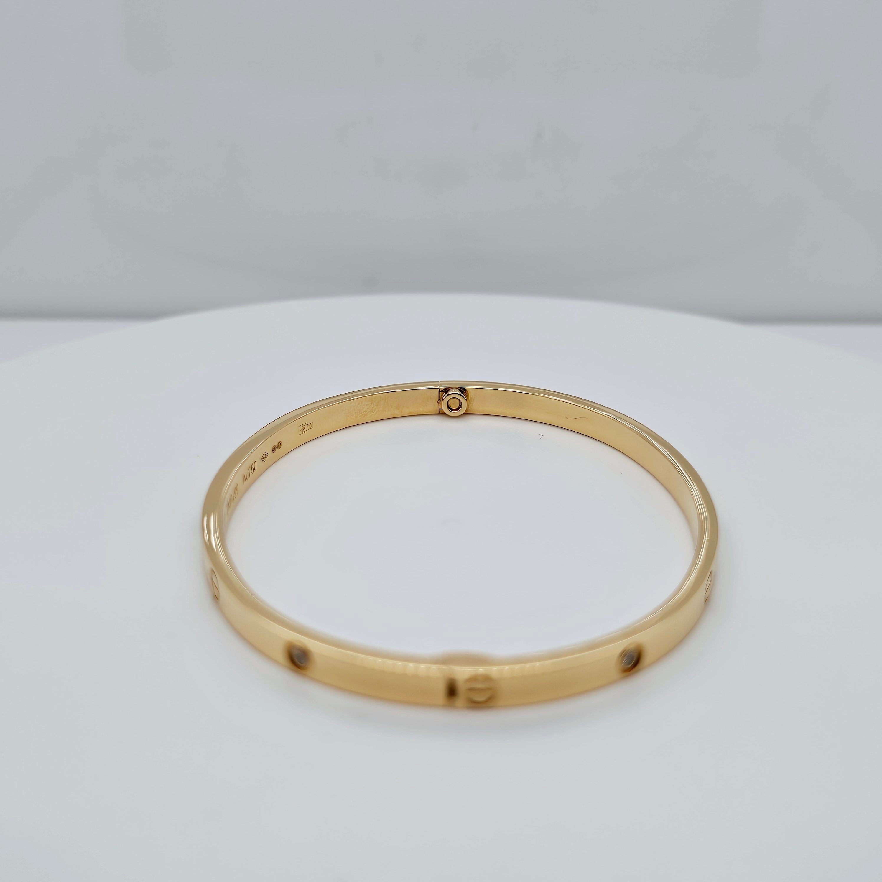 Pre-Owned | Size - 17 / 18ct Yellow Gold Cartier Love Bracelet diamonds Chloe's Jewellers