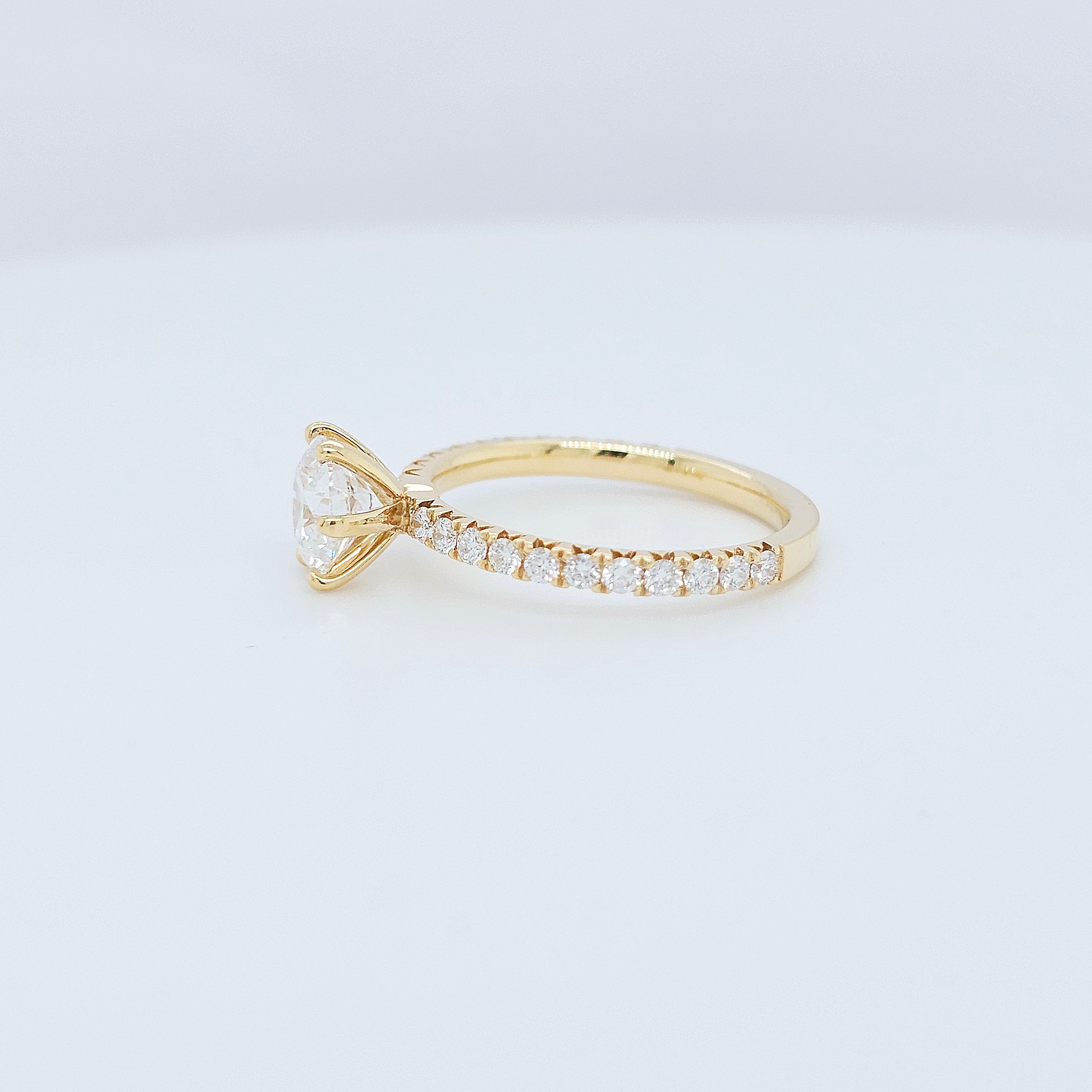 Engagement ring | Wedding ring | 18k Yellow gold wedding ring | Ring for her | Diamond ring