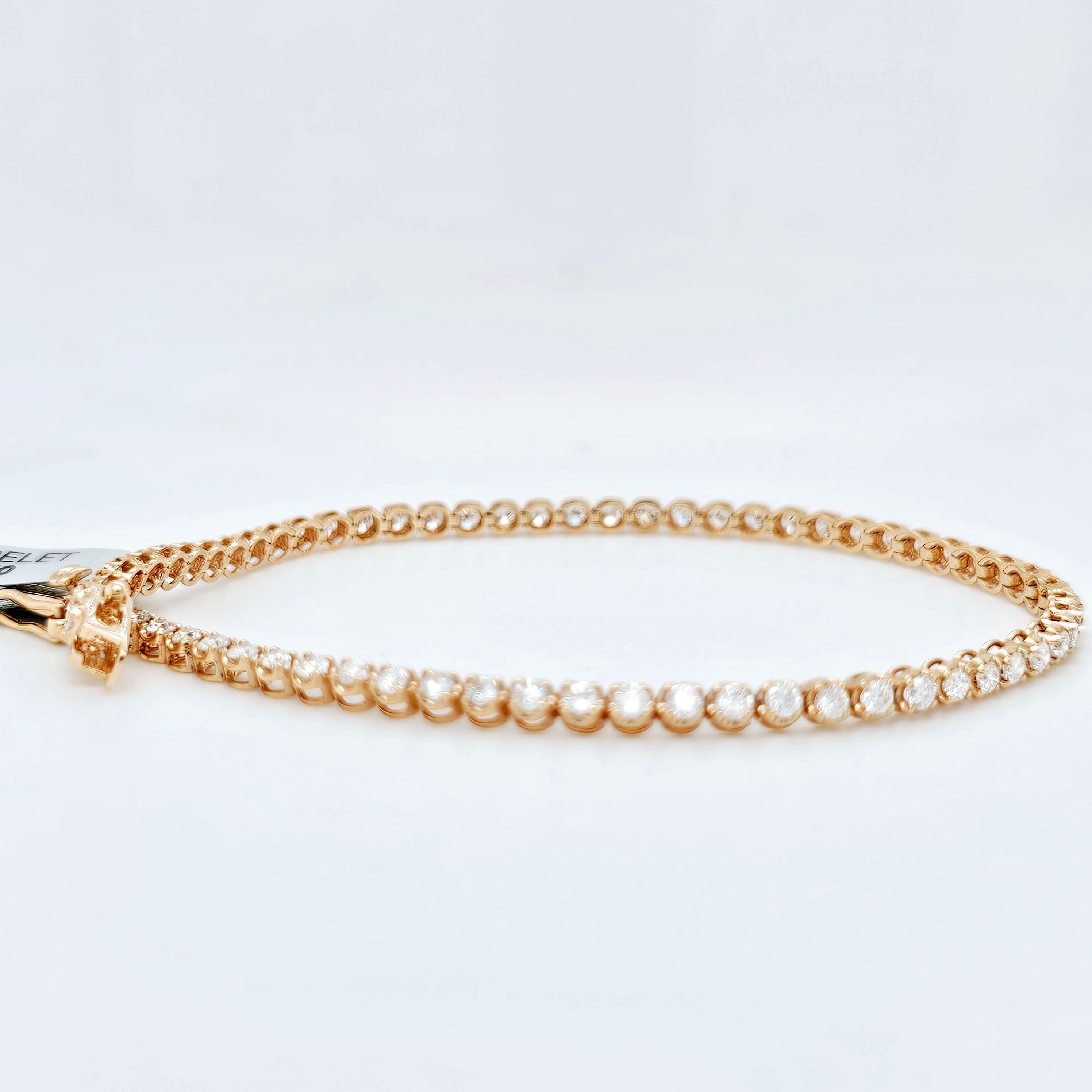Tennis bracelet | Women's gold tennis bracelet | 7 inches (Resizable)