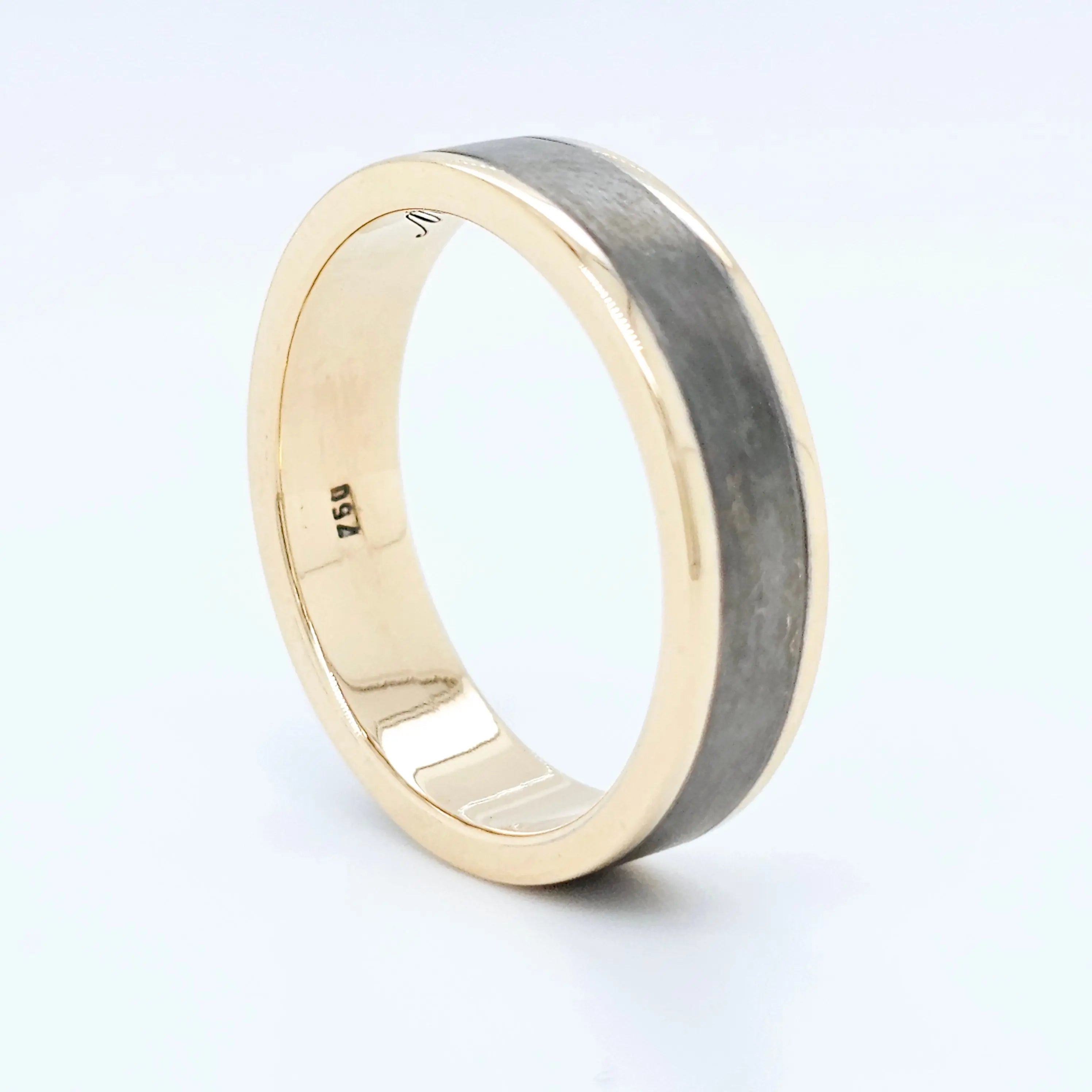 Mens bands rings | Men's wedding band | Size Q | Black Rhodium | 5.00 mm Chloe's Jewellers
