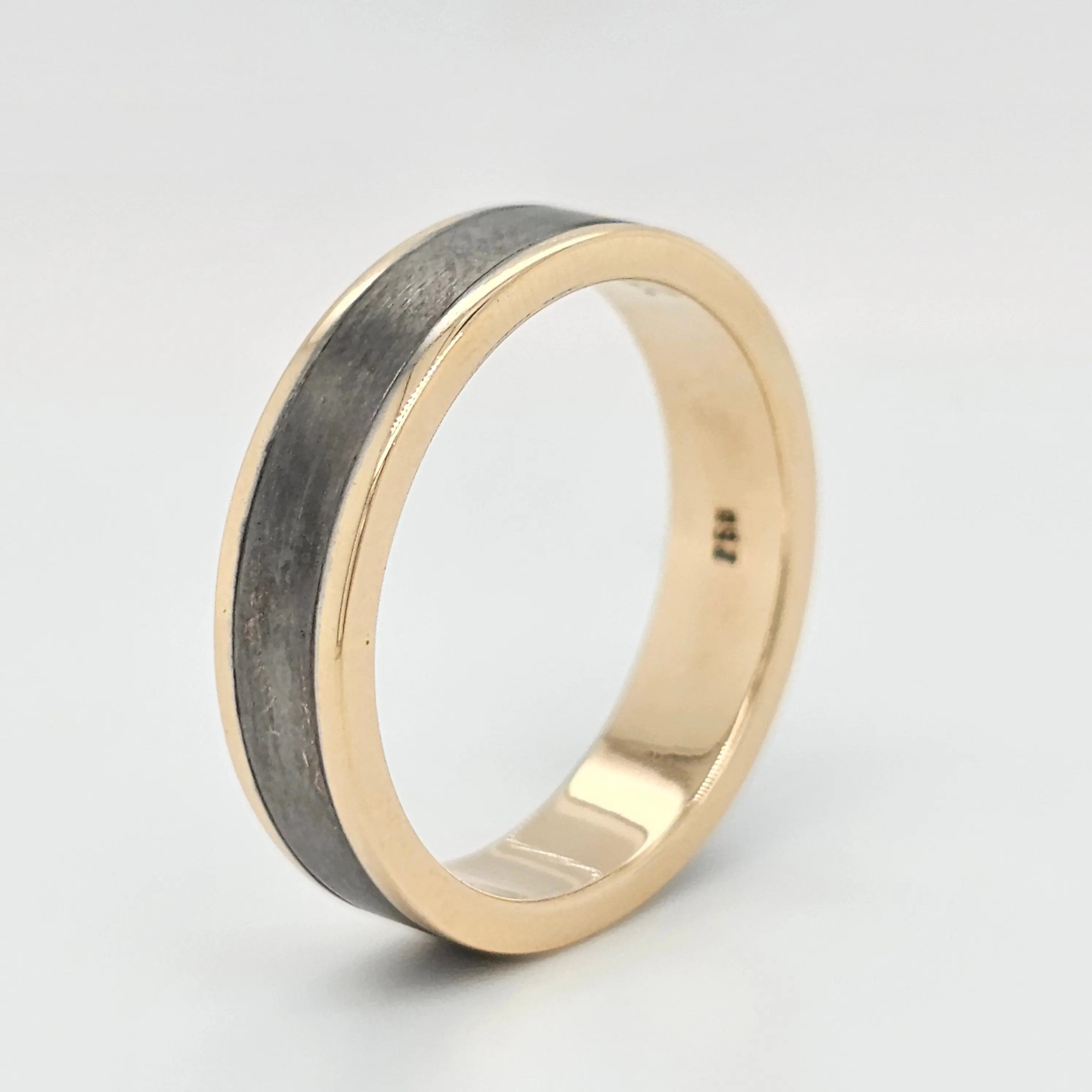 Mens bands rings | Men's wedding band | Size Q | Black Rhodium | 5.00 mm Chloe's Jewellers