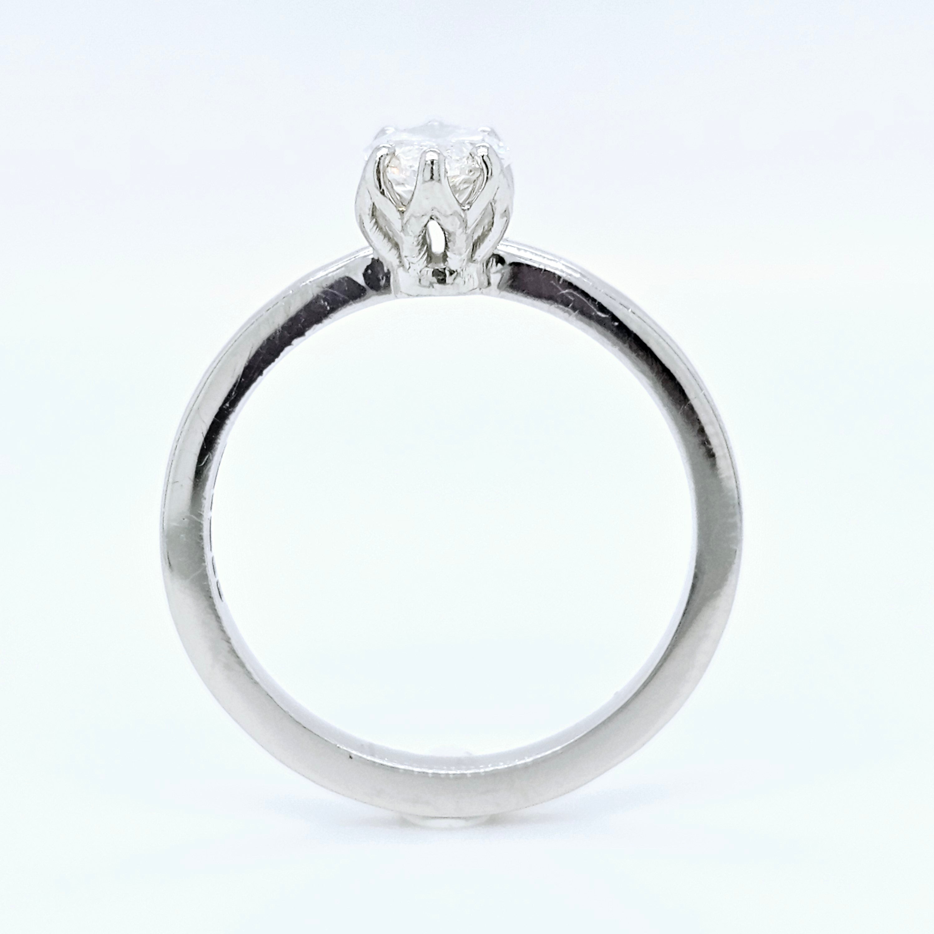 Platinum Marquise Diamond Solitaire Engagement Ring – 0.80ct H/VVS1