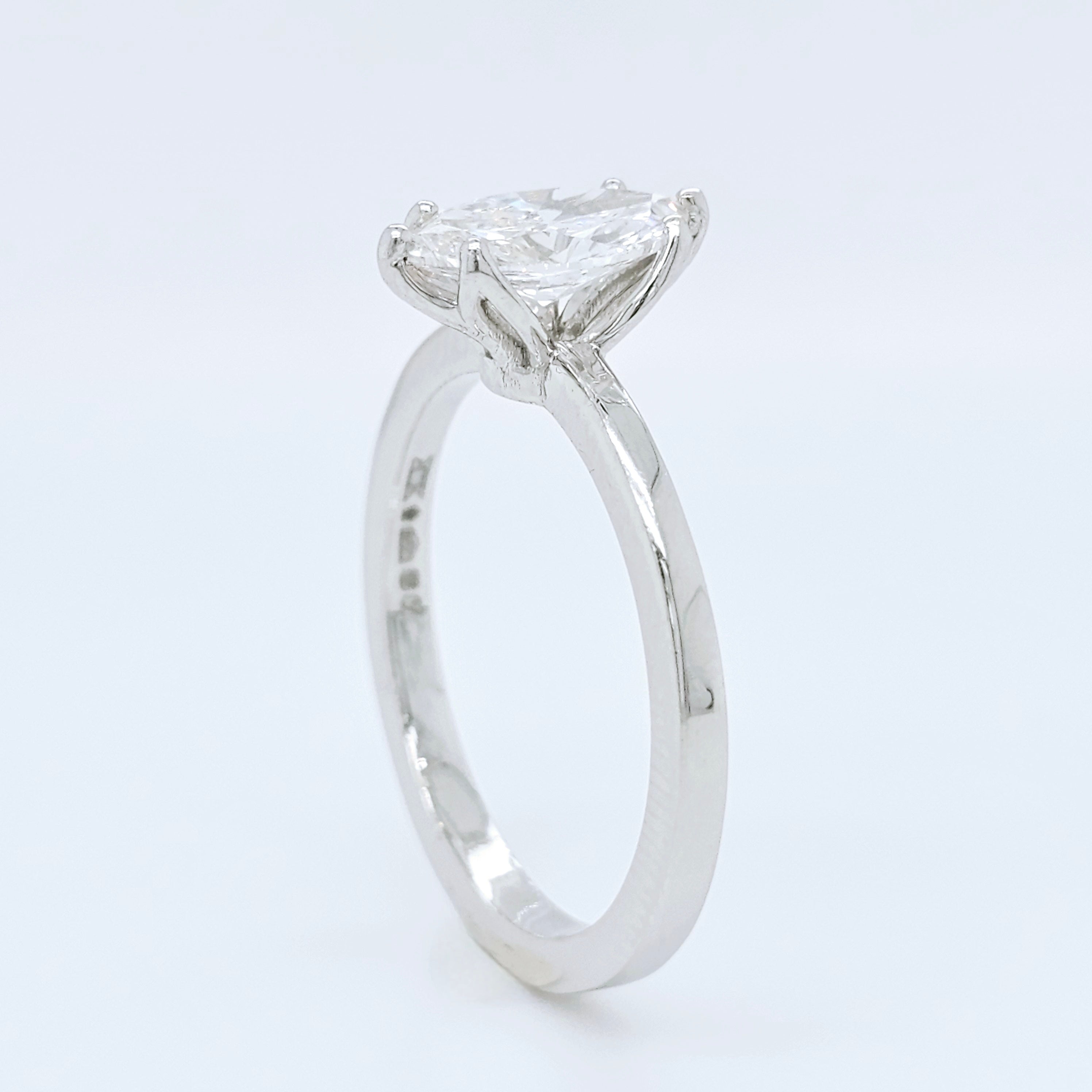 Platinum Marquise Diamond Solitaire Engagement Ring – 0.80ct H/VVS1