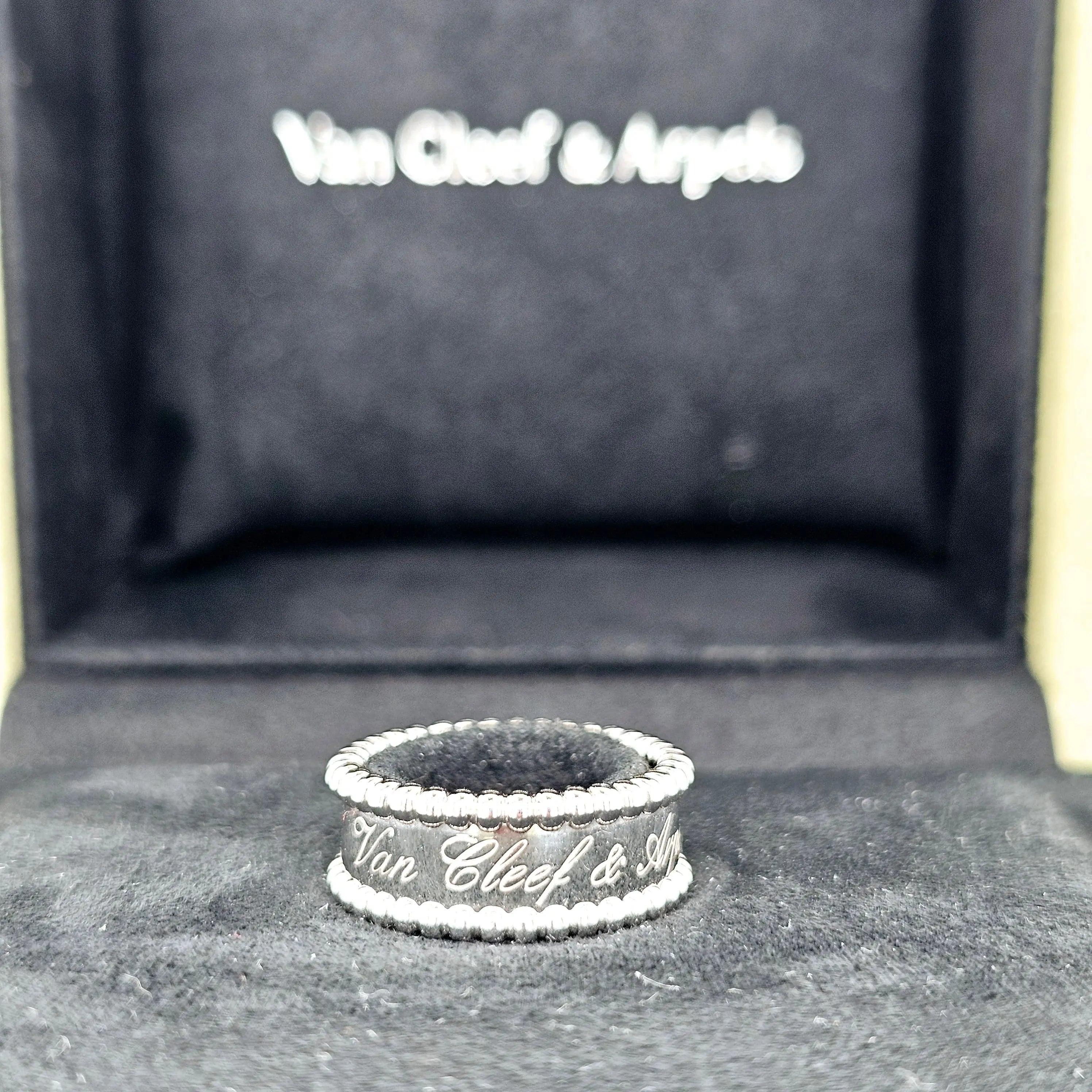 Pre-Owned Van Cleef & Arpels Perlée Signature Ring – 18k White Gold Chloe's Jewellers