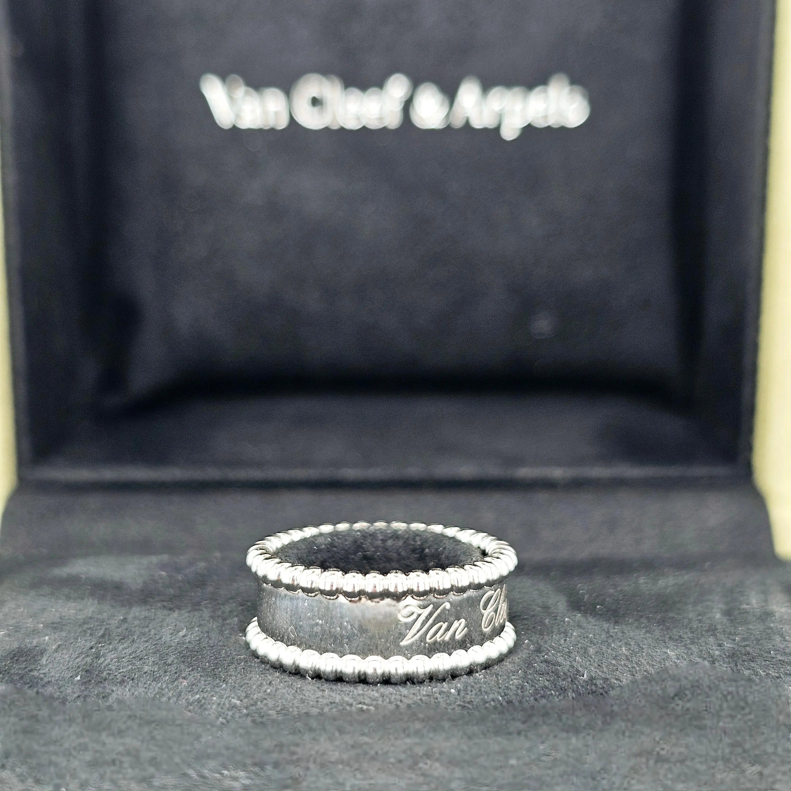 Pre-Owned Van Cleef & Arpels Perlée Signature Ring – 18k White Gold Chloe's Jewellers