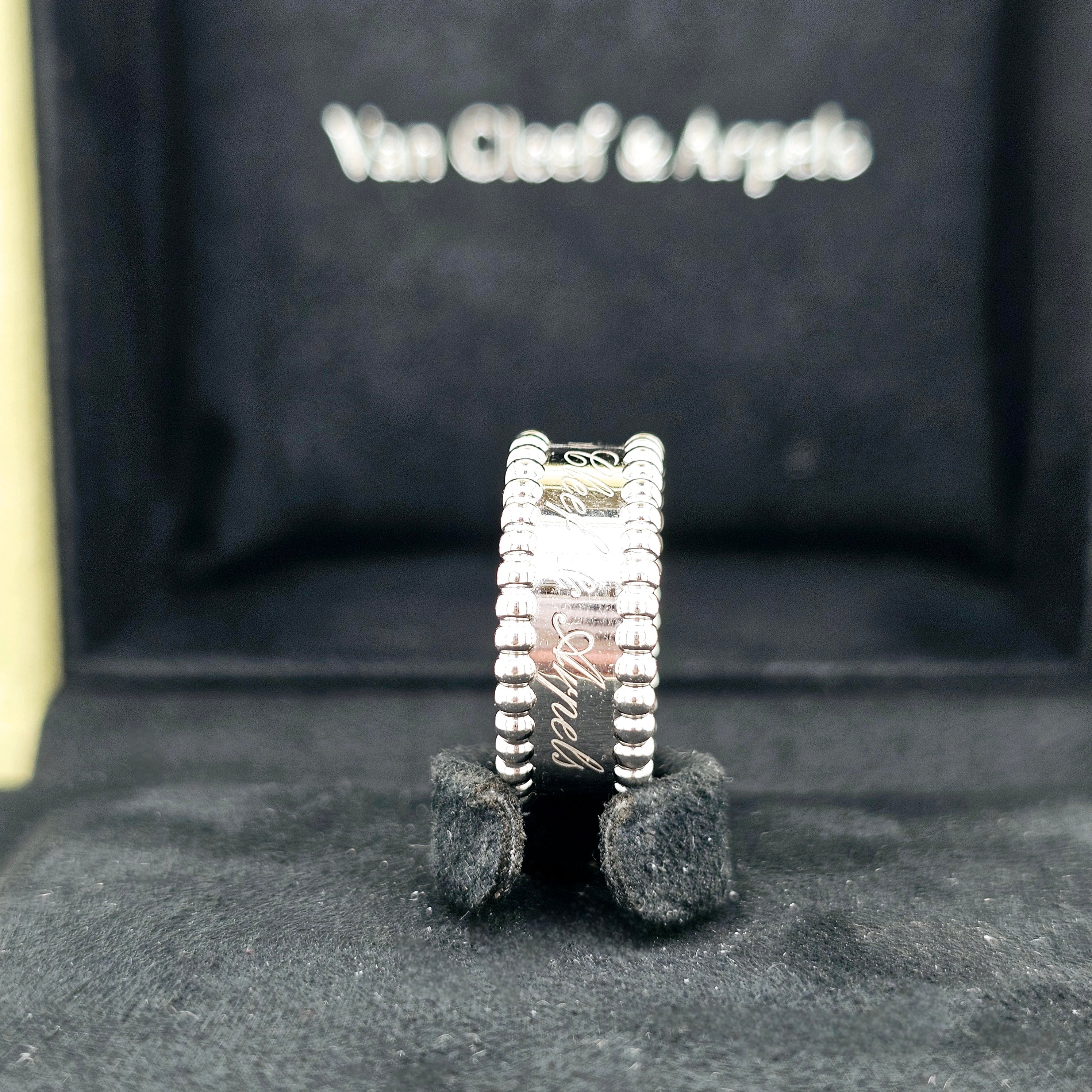 Pre-Owned Van Cleef & Arpels Perlée Signature Ring – 18k White Gold Chloe's Jewellers