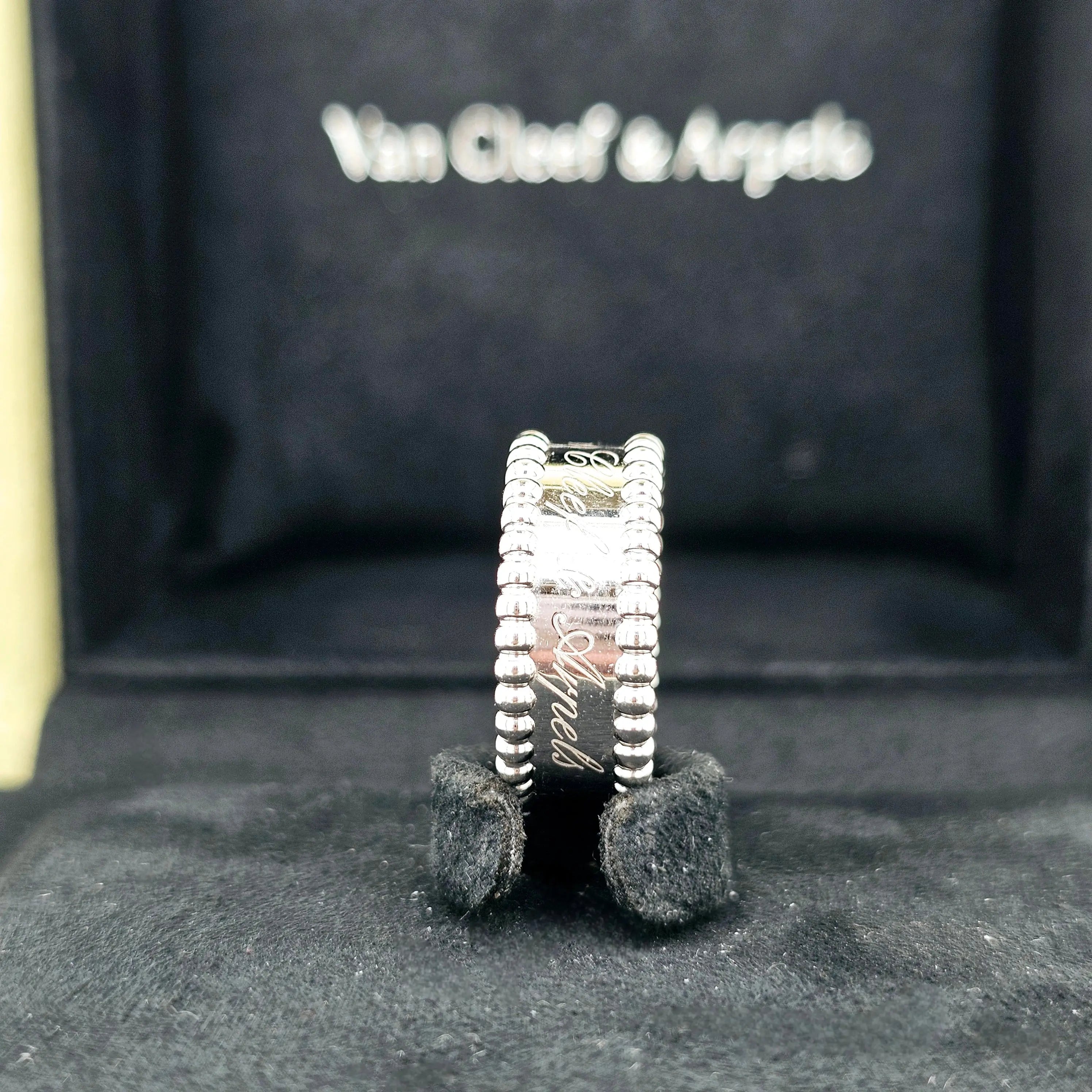 Pre-Owned Van Cleef & Arpels Perlée Signature Ring – 18k White Gold Chloe's Jewellers