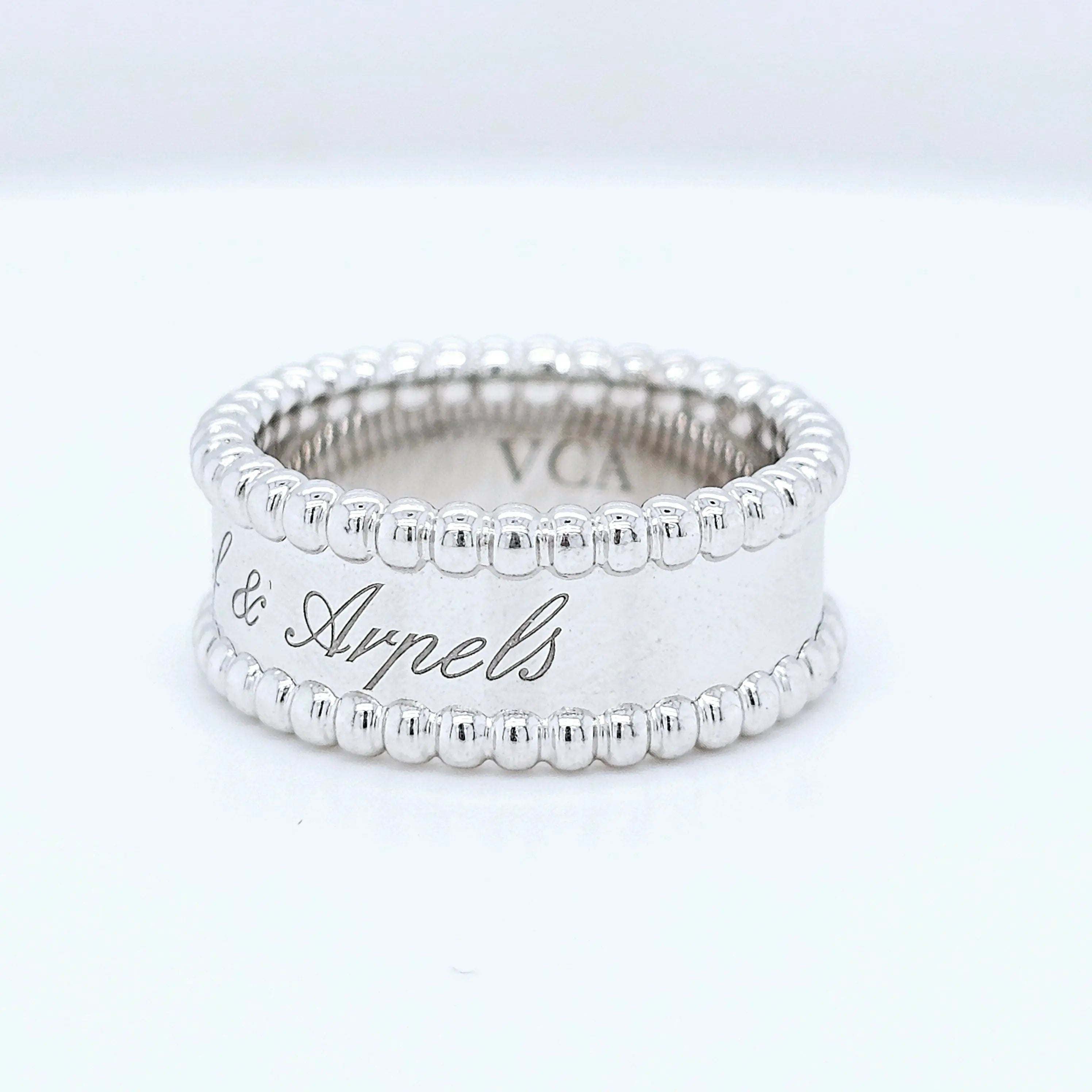 Pre-Owned Van Cleef & Arpels Perlée Signature Ring – 18k White Gold Chloe's Jewellers