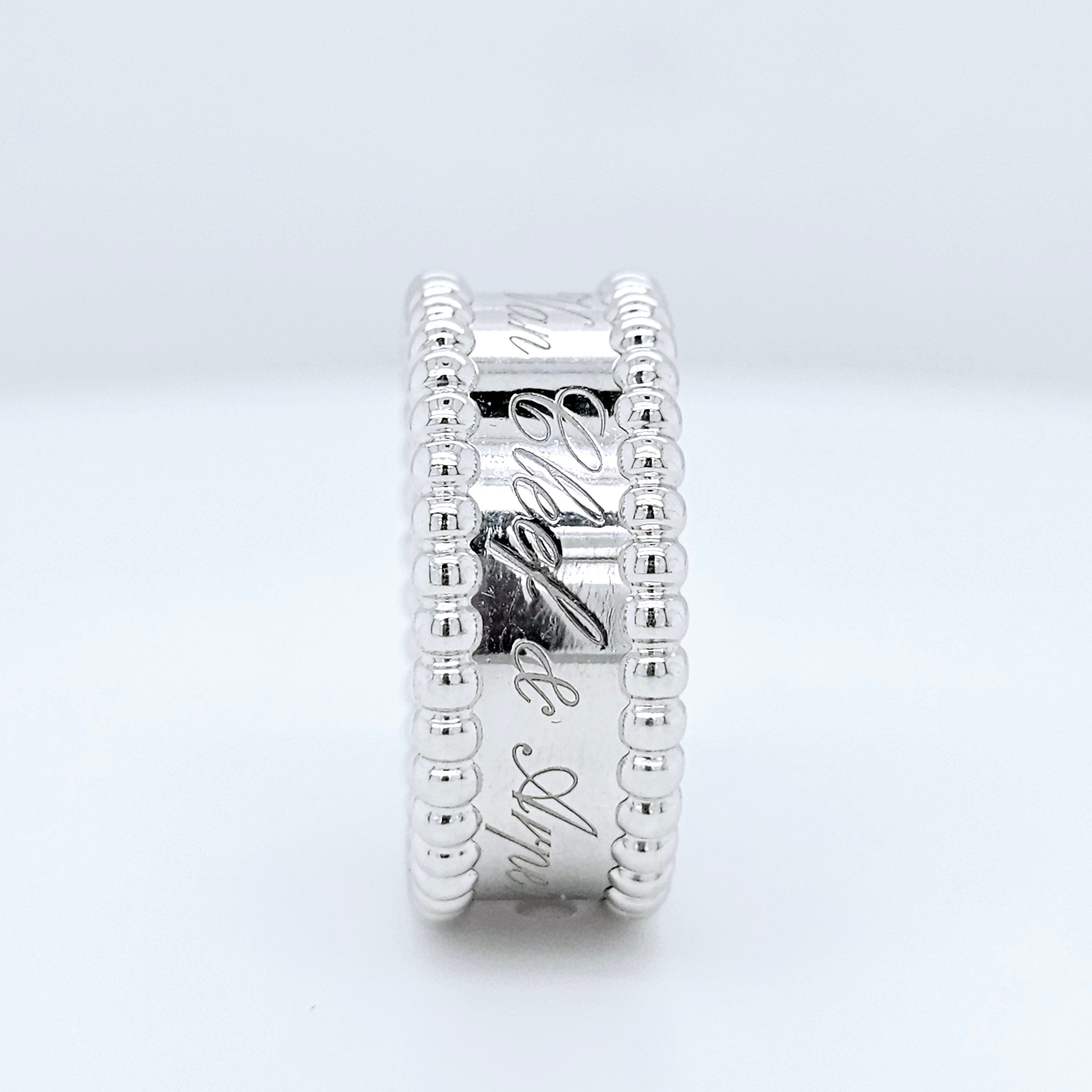 Pre-Owned Van Cleef & Arpels Perlée Signature Ring – 18k White Gold