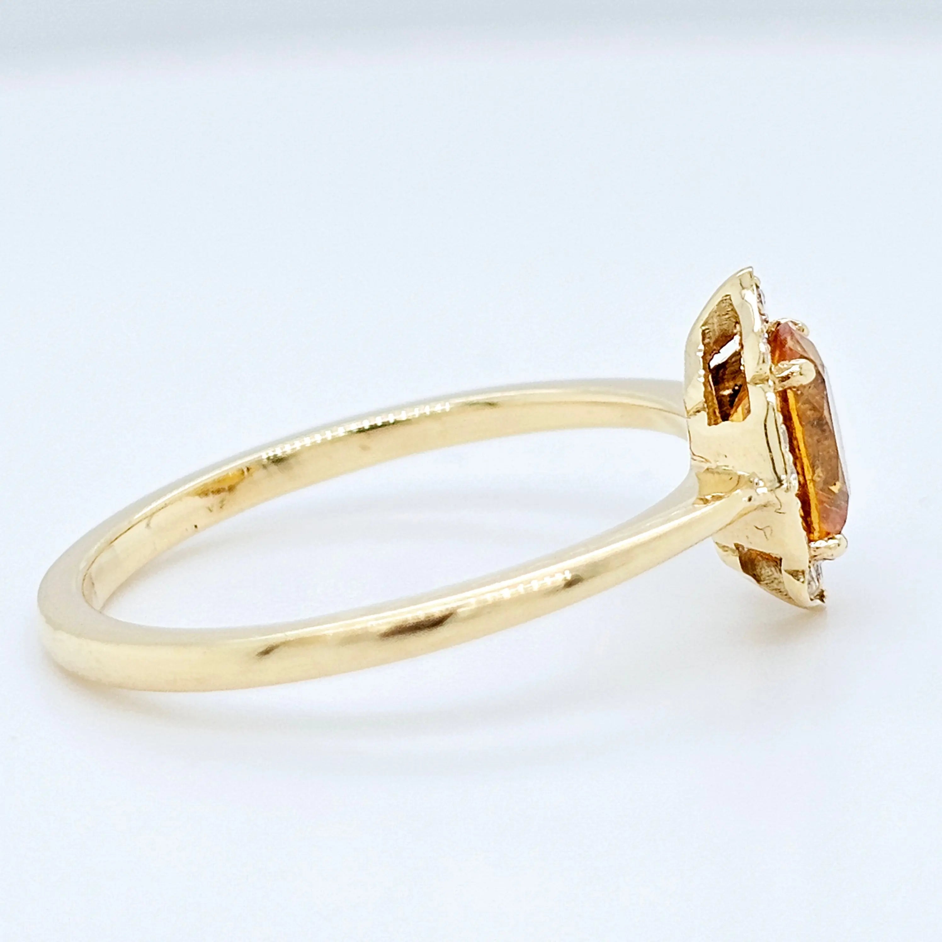 Yellow Sapphire & Diamond Halo Engagement Ring – 1.90ct Sapphire, 0.15ct F/VS1 Diamonds Chloe's Jewellers