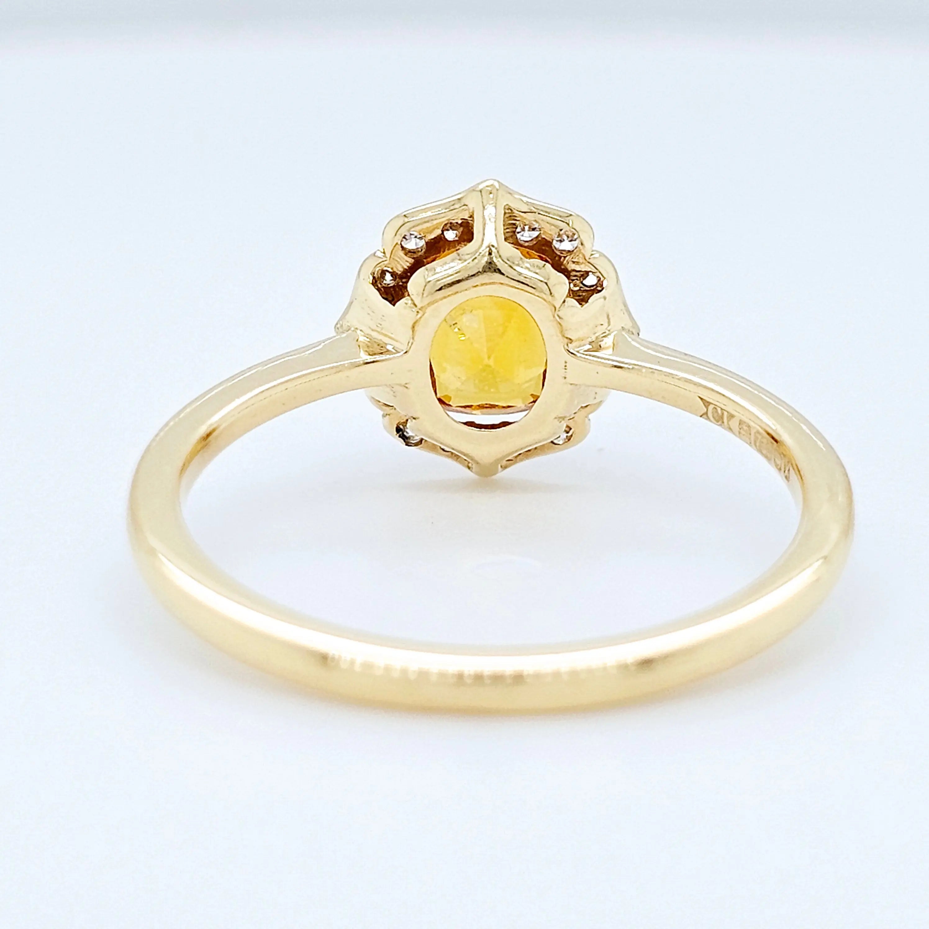 Yellow Sapphire & Diamond Halo Engagement Ring – 1.90ct Sapphire, 0.15ct F/VS1 Diamonds Chloe's Jewellers