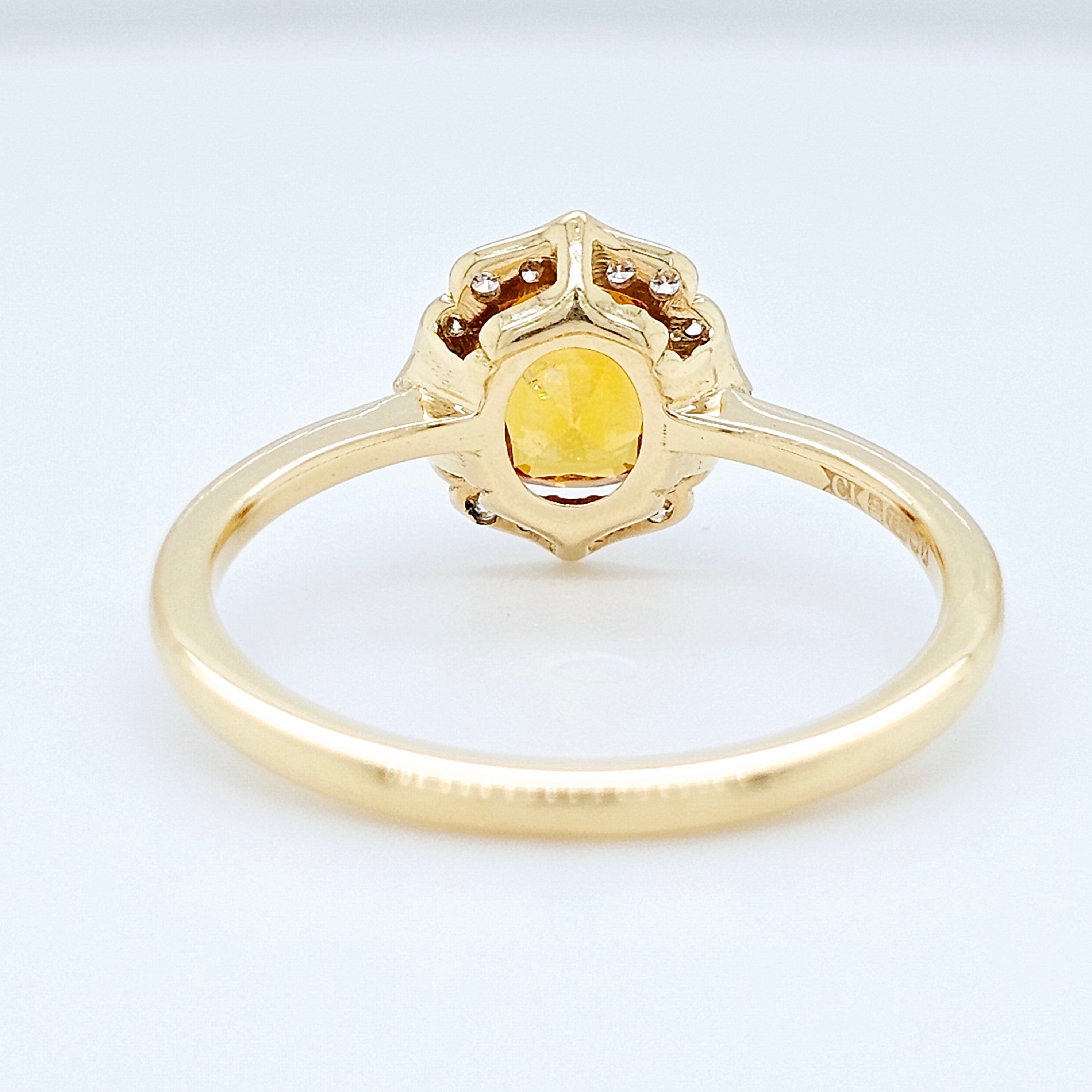 Yellow Sapphire & Diamond Halo Engagement Ring – 1.90ct Sapphire, 0.15ct F/VS1 Diamonds Chloe's Jewellers