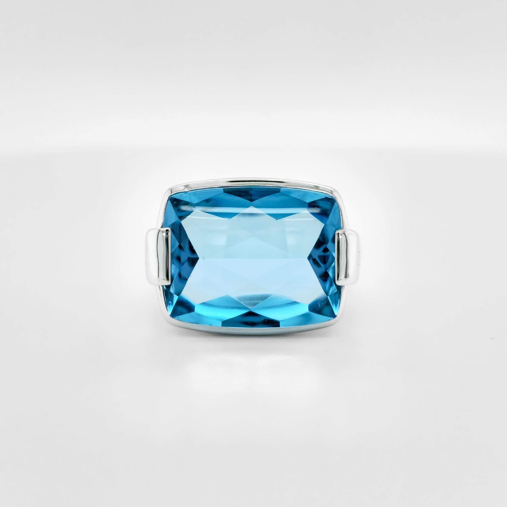 Bvlgari Metropolis Topaz Cocktail Ring, 18ct White Gold, Size M