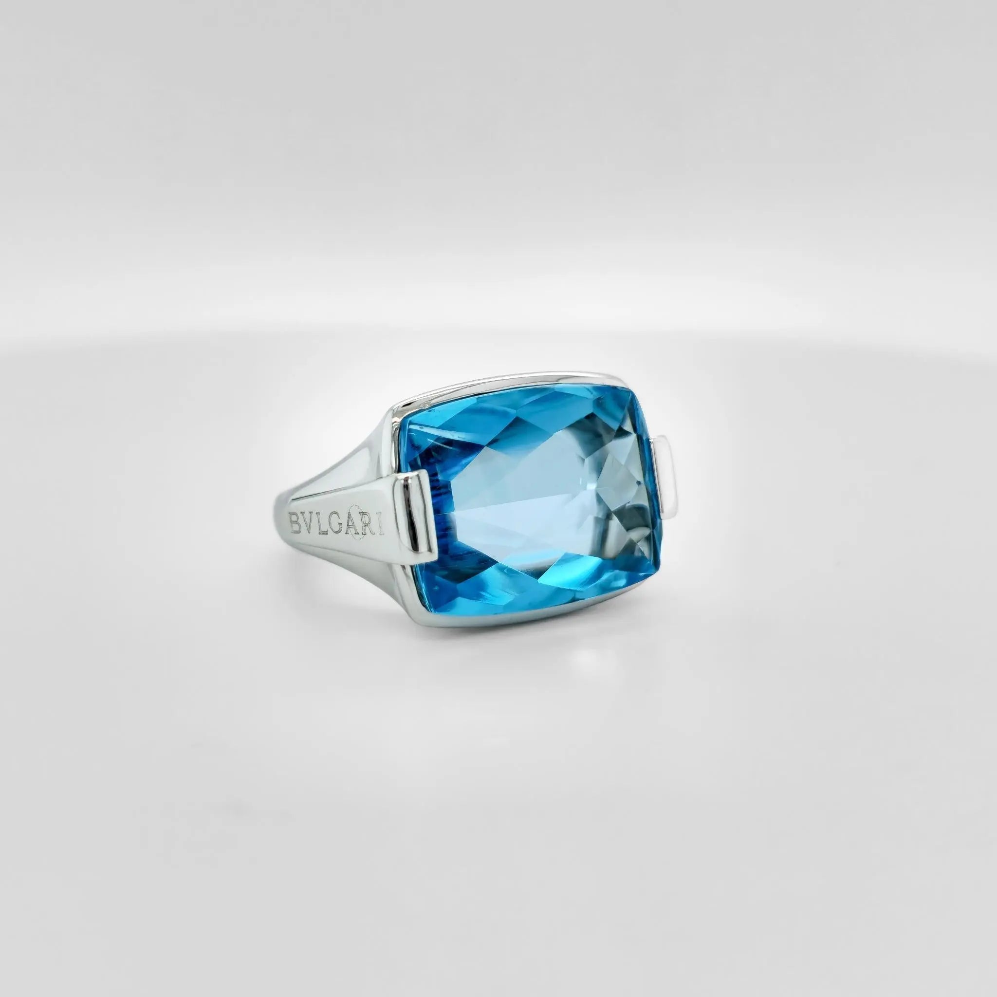 Bvlgari Metropolis Topaz Cocktail Ring, 18ct White Gold, Size M Chloe's Jewellers
