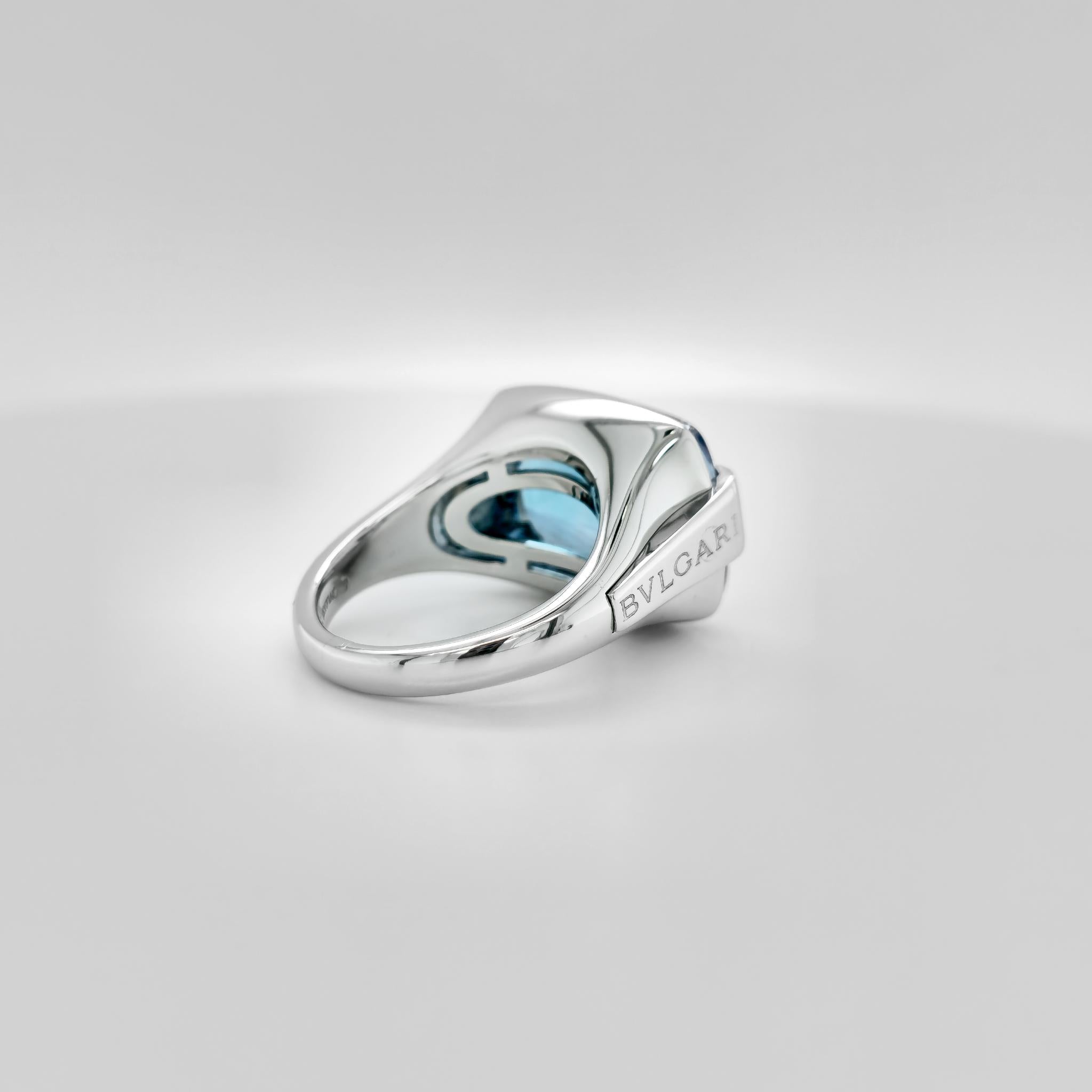 Bvlgari Metropolis Topaz Cocktail Ring, 18ct White Gold, Size M