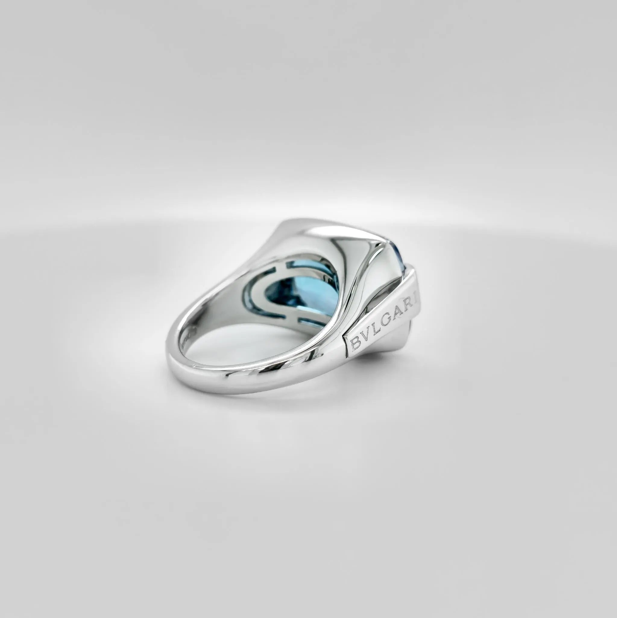 Bvlgari Metropolis Topaz Cocktail Ring, 18ct White Gold, Size M Chloe's Jewellers