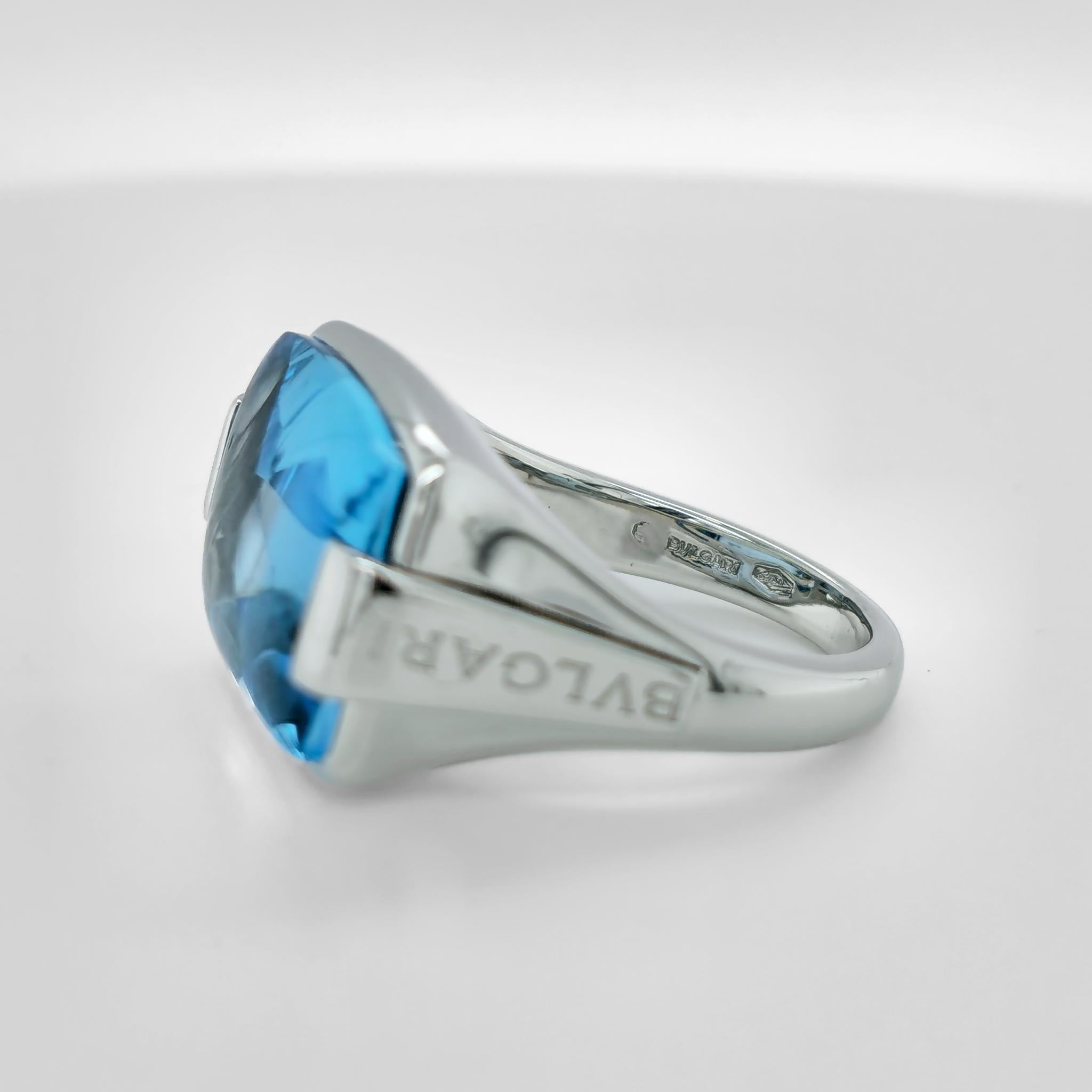 Bvlgari Metropolis Topaz Cocktail Ring, 18ct White Gold, Size M