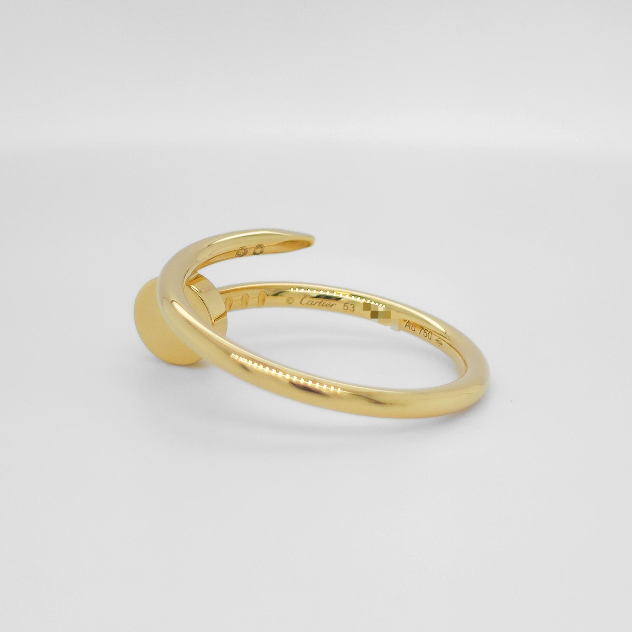 Cartier Juste Un Clou Ring, Small Model, Size 53, 18ct Yellow Gold Chloe's Jewellers