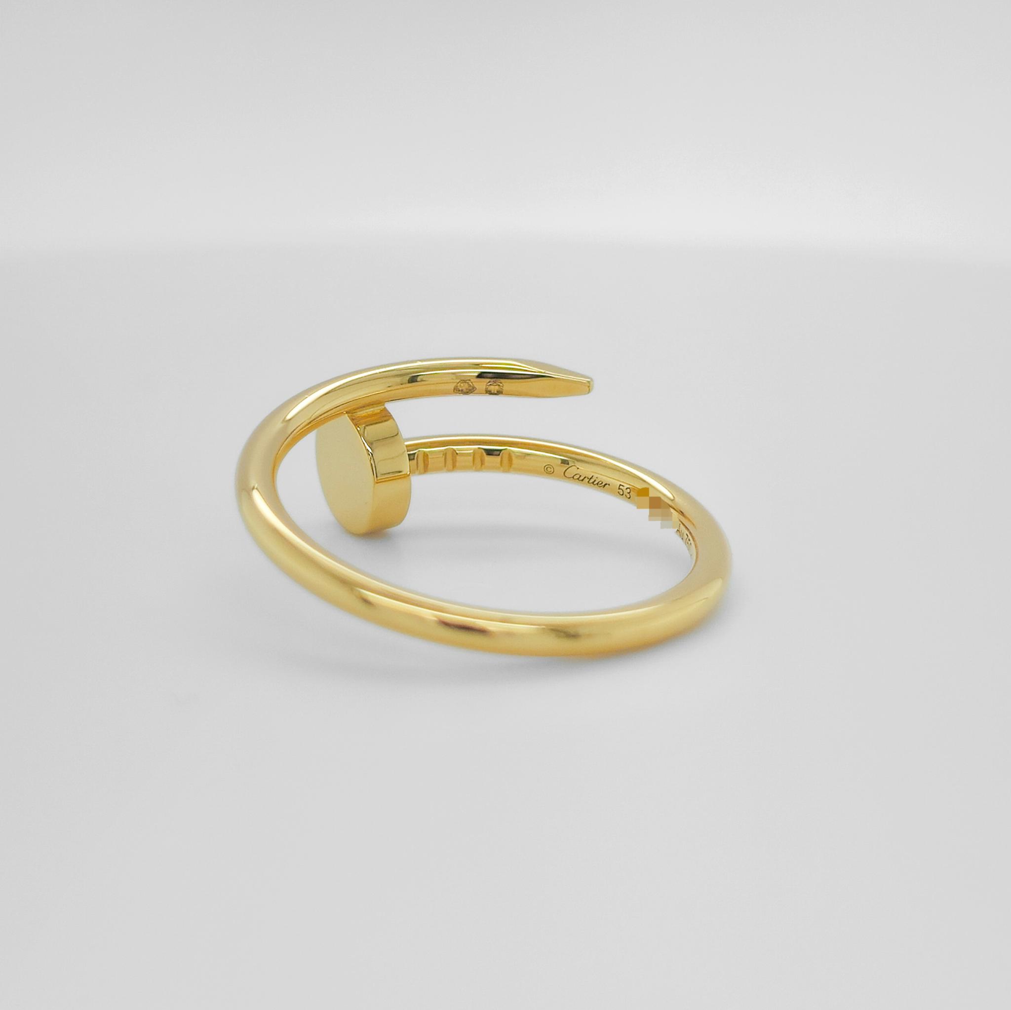 Cartier Juste Un Clou Ring, Small Model, Size 53, 18ct Yellow Gold Chloe's Jewellers
