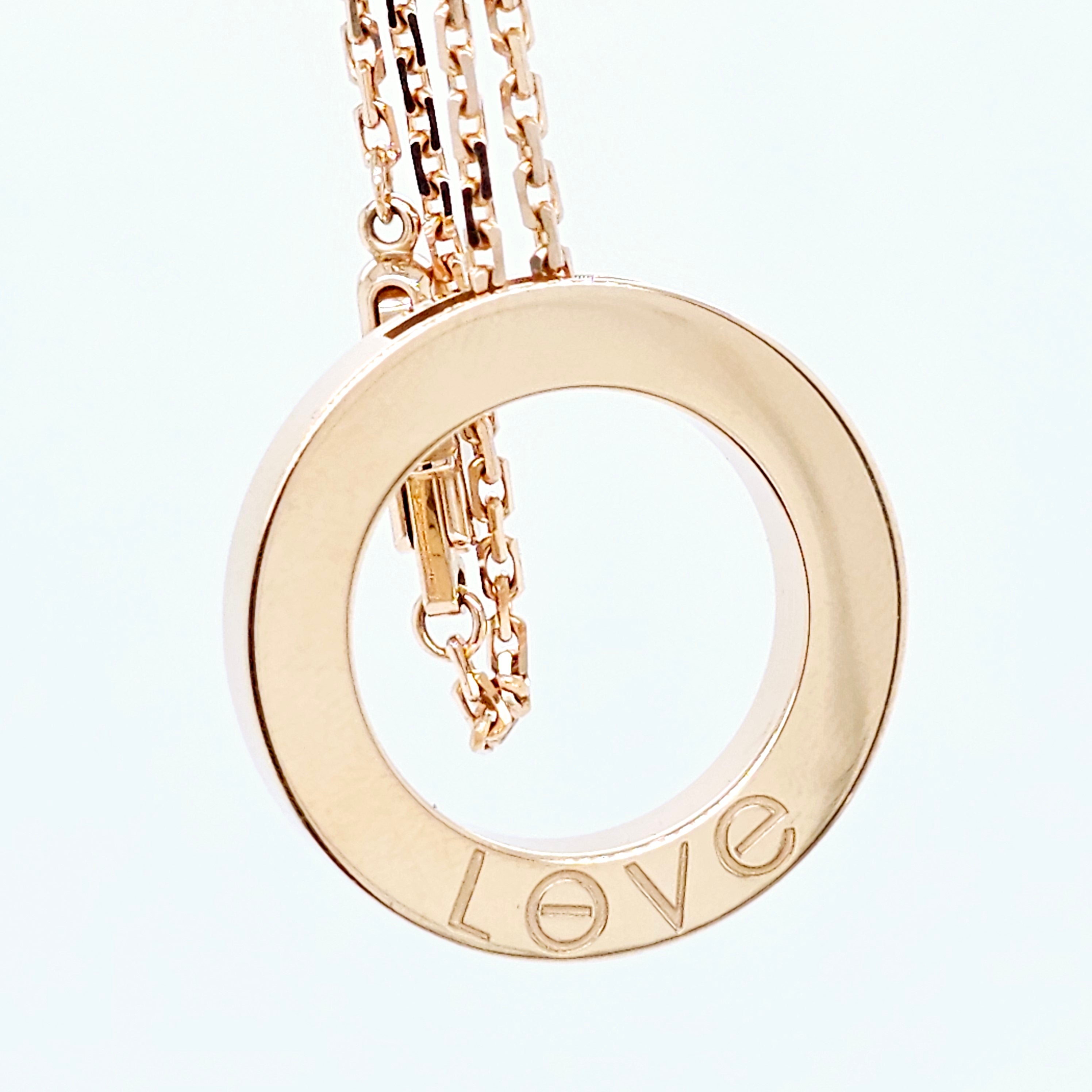 Pre-Owned Cartier LOVE Paved Diamond Pendant – 18ct Rose Gold Chloe's Jewellers