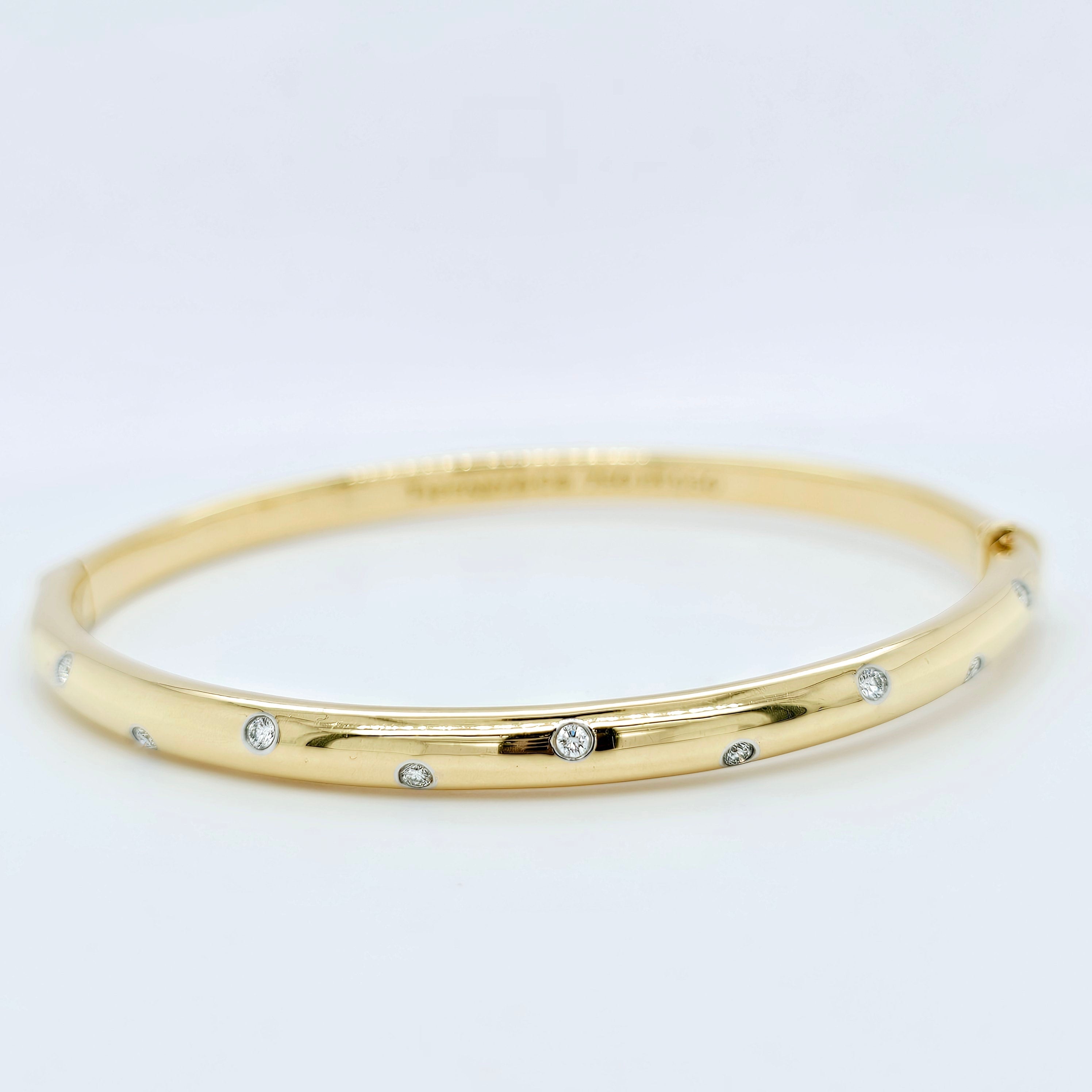 Pre-Owned | Tiffany & Co 18ct Yellow Gold and Diamond Etoile Bangle Chloe's Jewellers