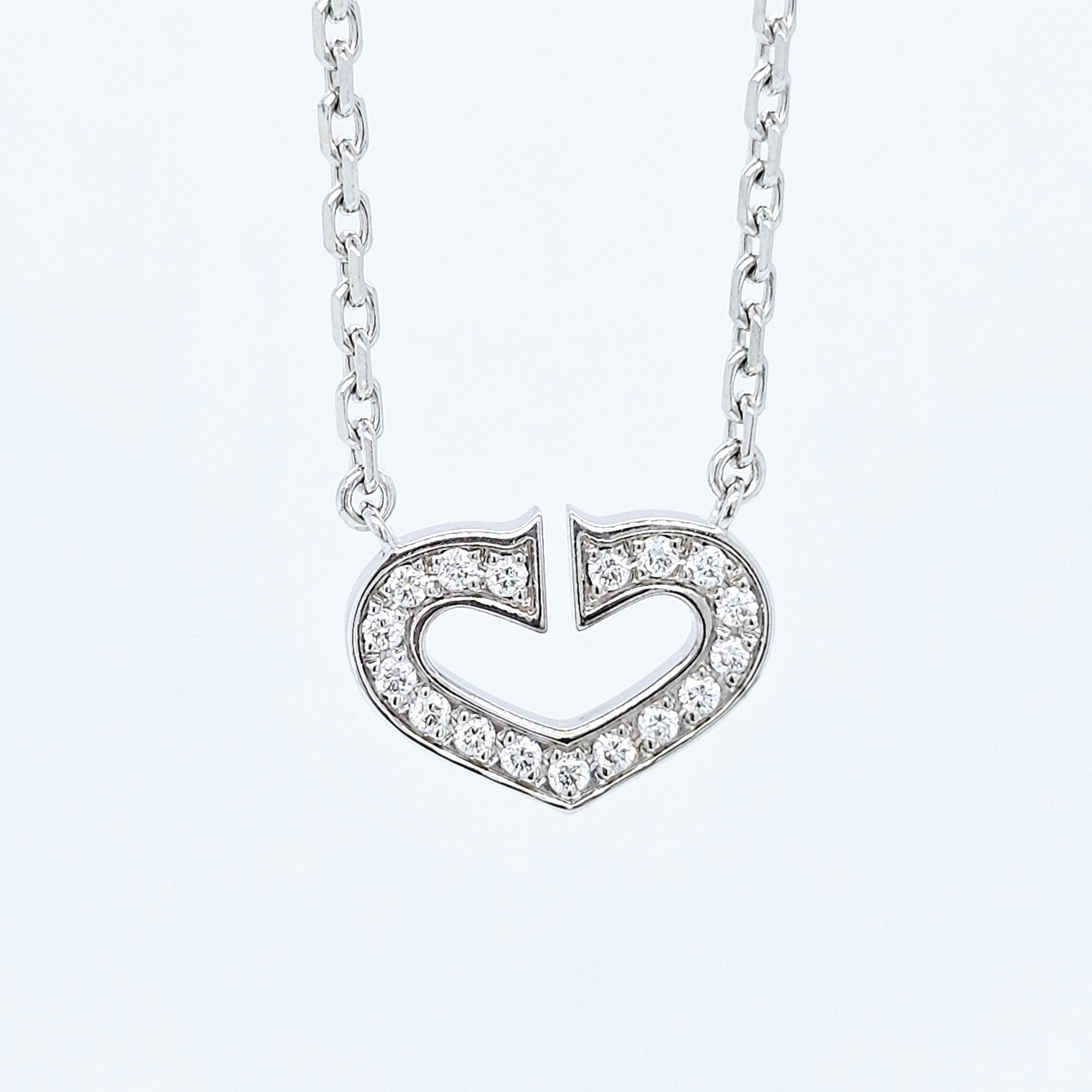 Pre-Owned Cartier C of Heart Diamond Pendant – 18ct White Gold Chloe's Jewellers
