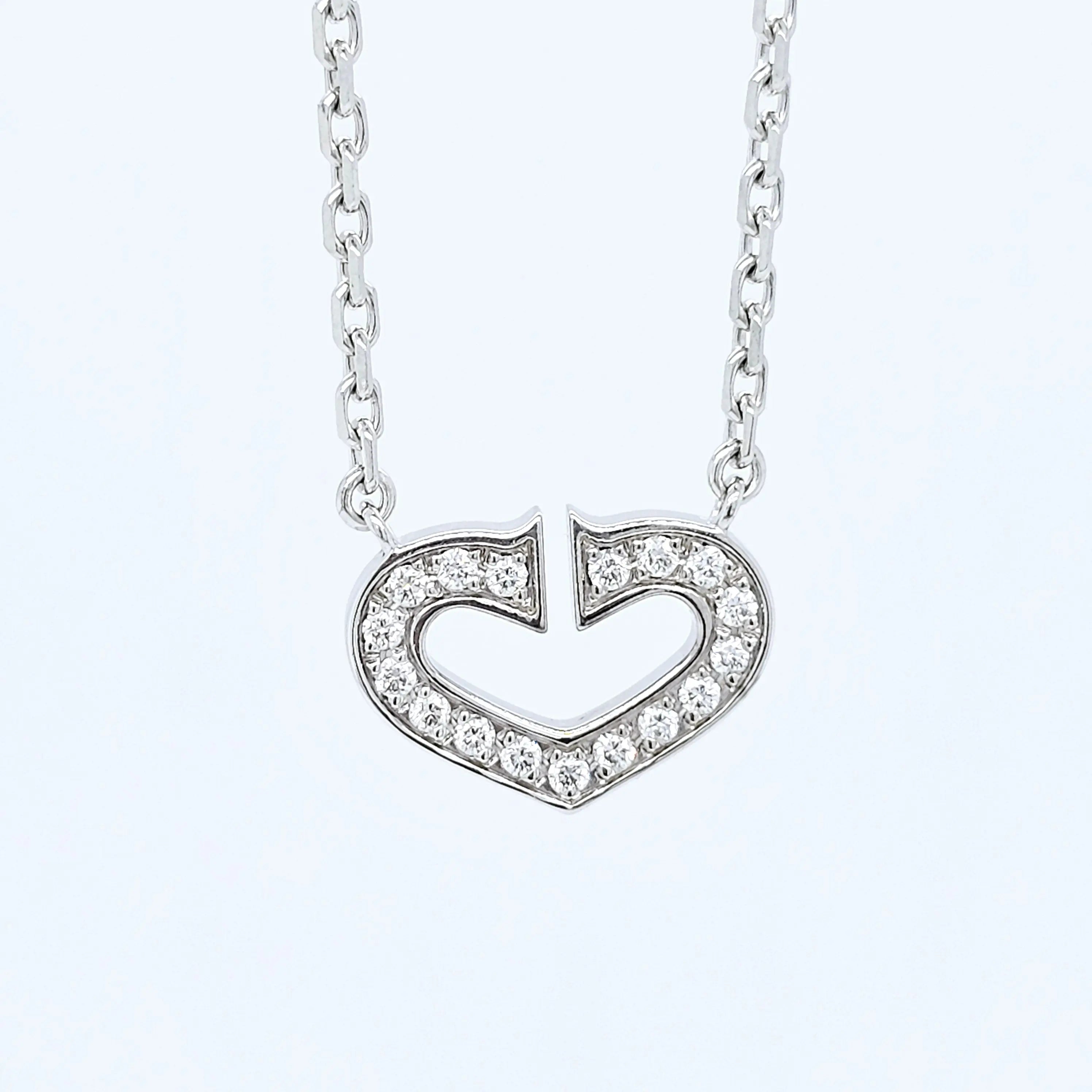 Pre-Owned Cartier C of Heart Diamond Pendant – 18ct White Gold Chloe's Jewellers