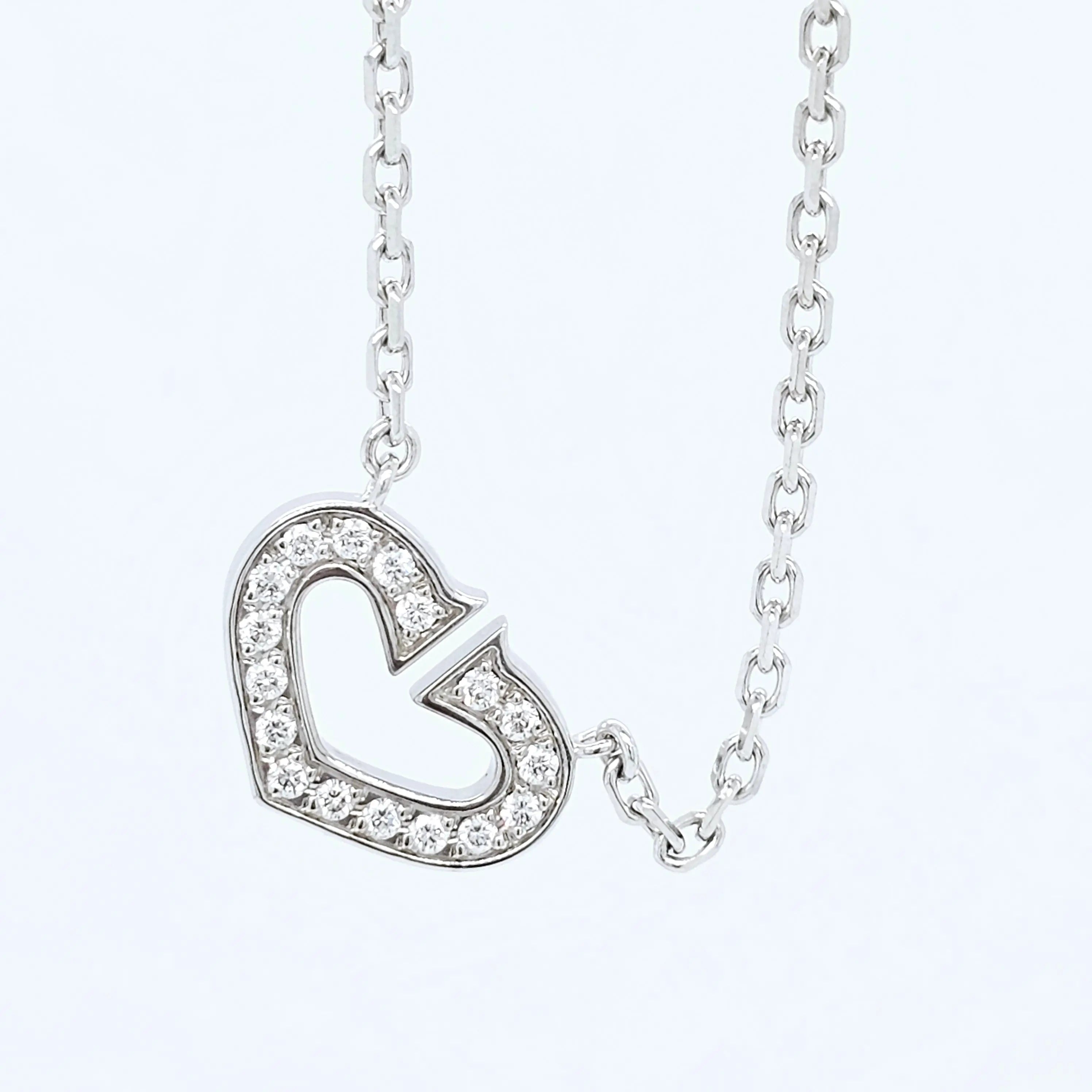 Pre-Owned Cartier C of Heart Diamond Pendant – 18ct White Gold Chloe's Jewellers