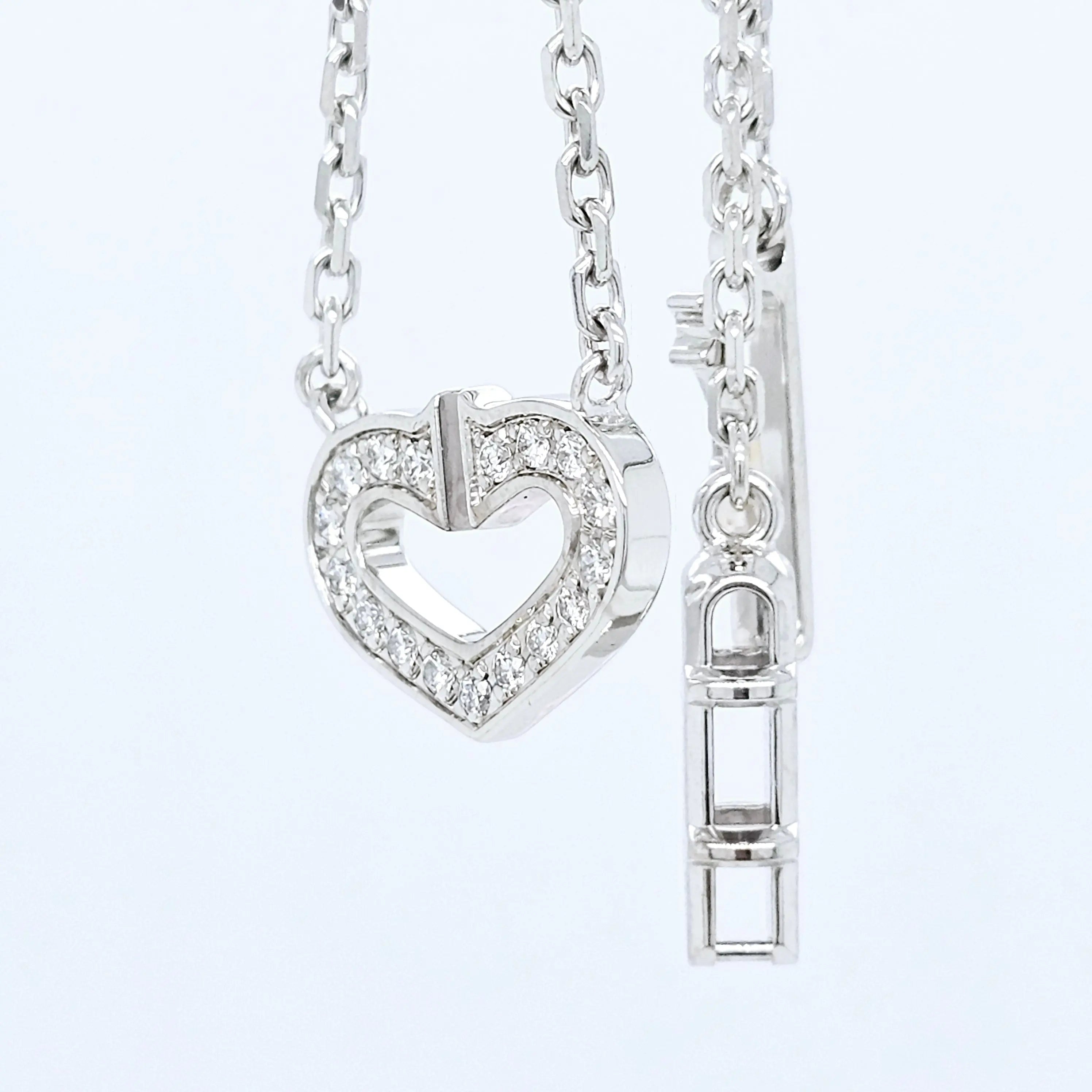 Pre-Owned Cartier C of Heart Diamond Pendant – 18ct White Gold Chloe's Jewellers