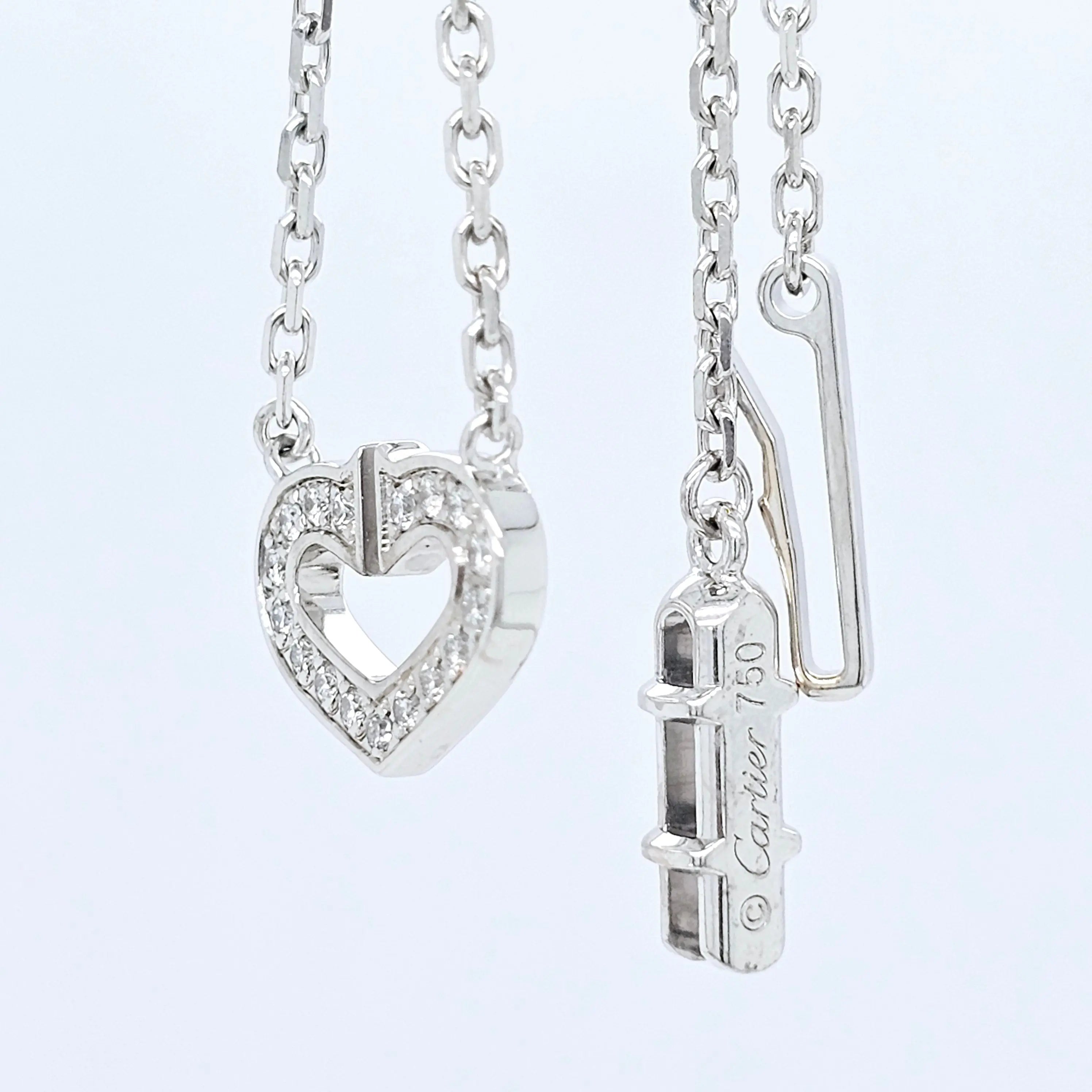 Pre-Owned Cartier C of Heart Diamond Pendant – 18ct White Gold Chloe's Jewellers