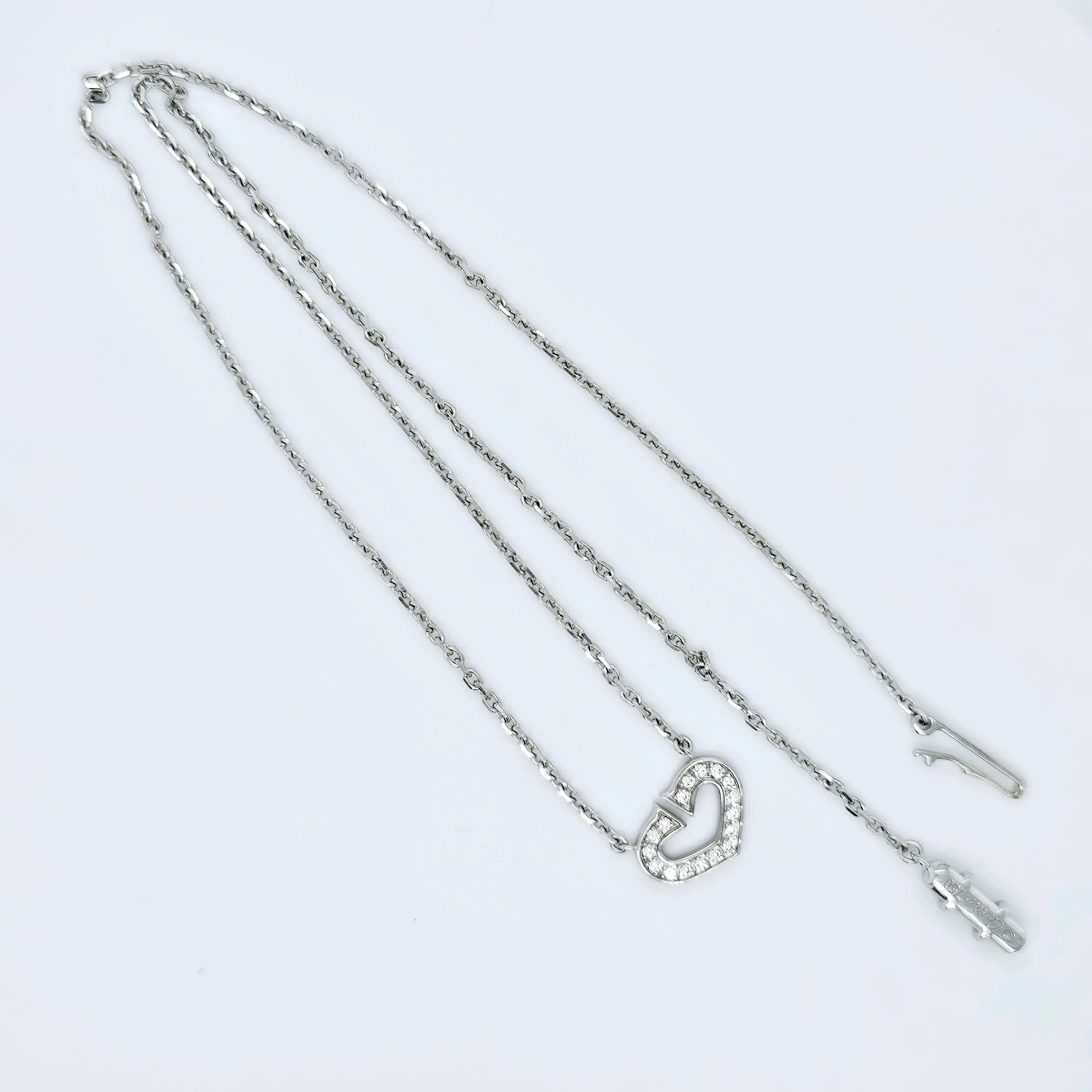 Pre-Owned Cartier C of Heart Diamond Pendant – 18ct White Gold Chloe's Jewellers