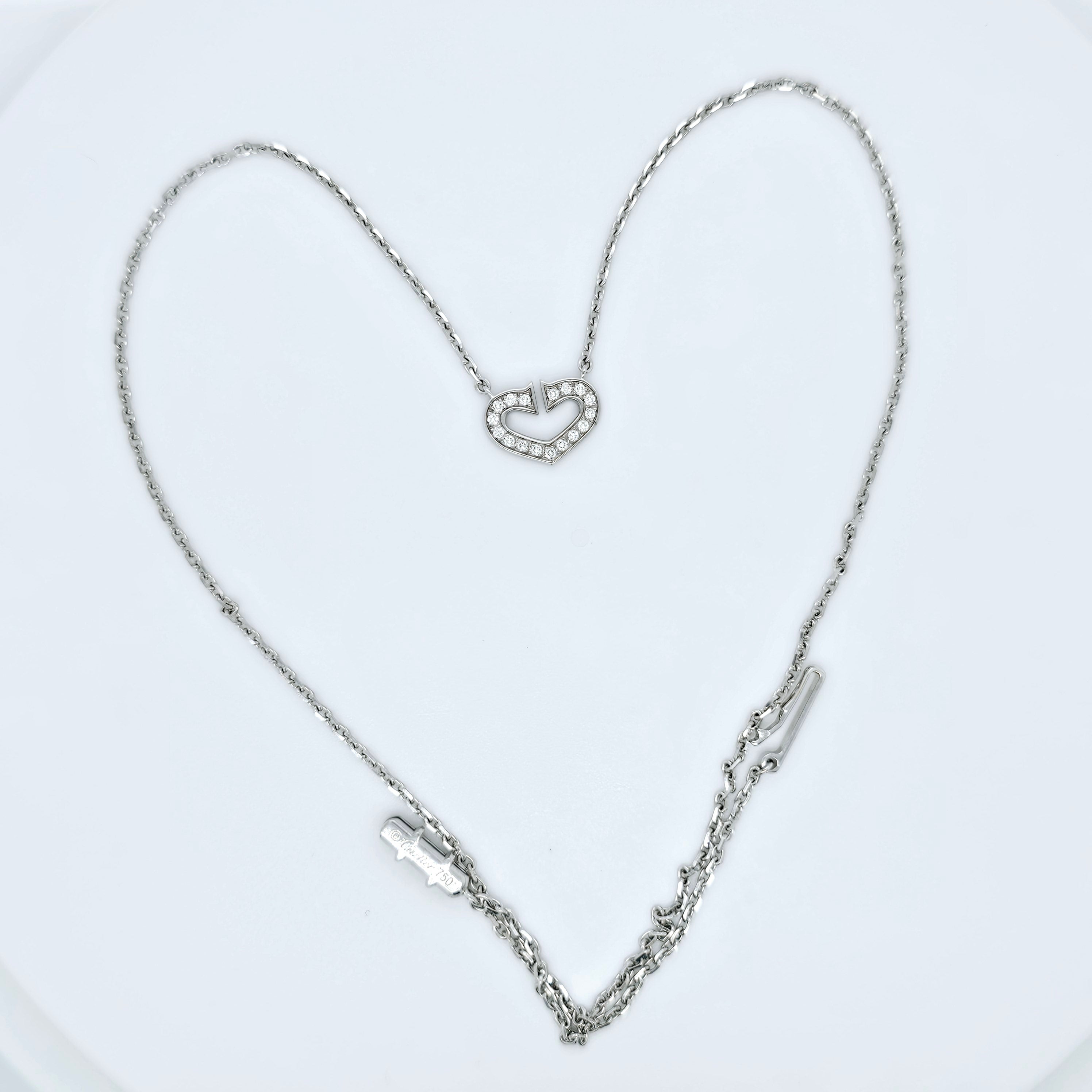 Pre-Owned Cartier C of Heart Diamond Pendant – 18ct White Gold Chloe's Jewellers