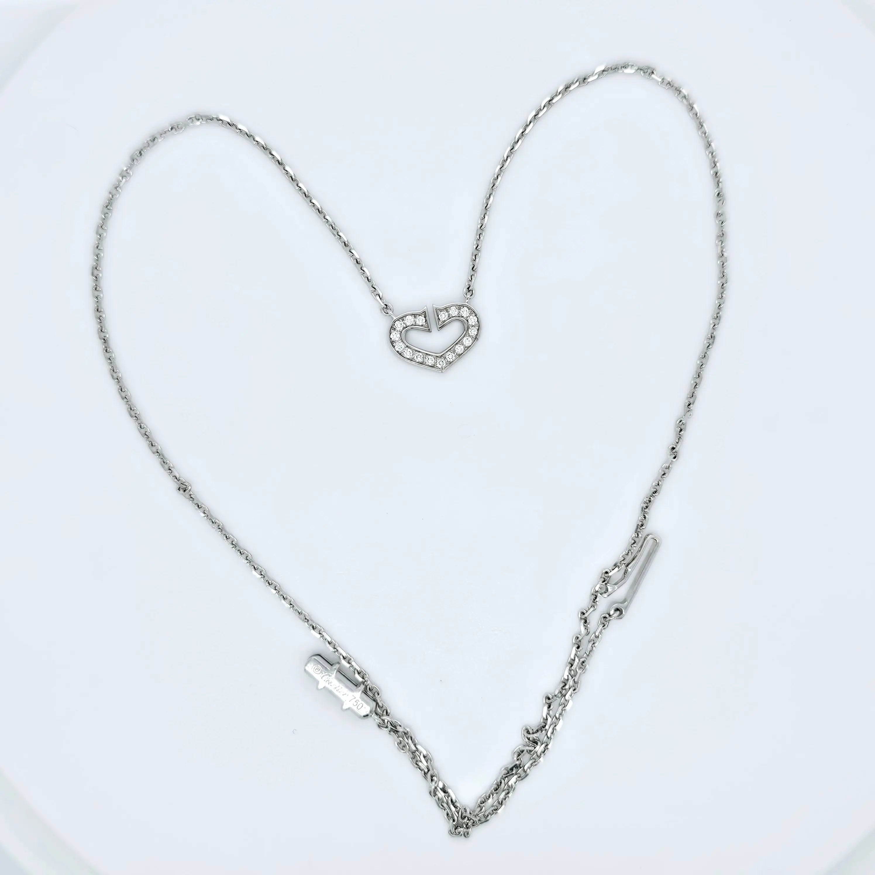 Pre-Owned Cartier C of Heart Diamond Pendant – 18ct White Gold Chloe's Jewellers