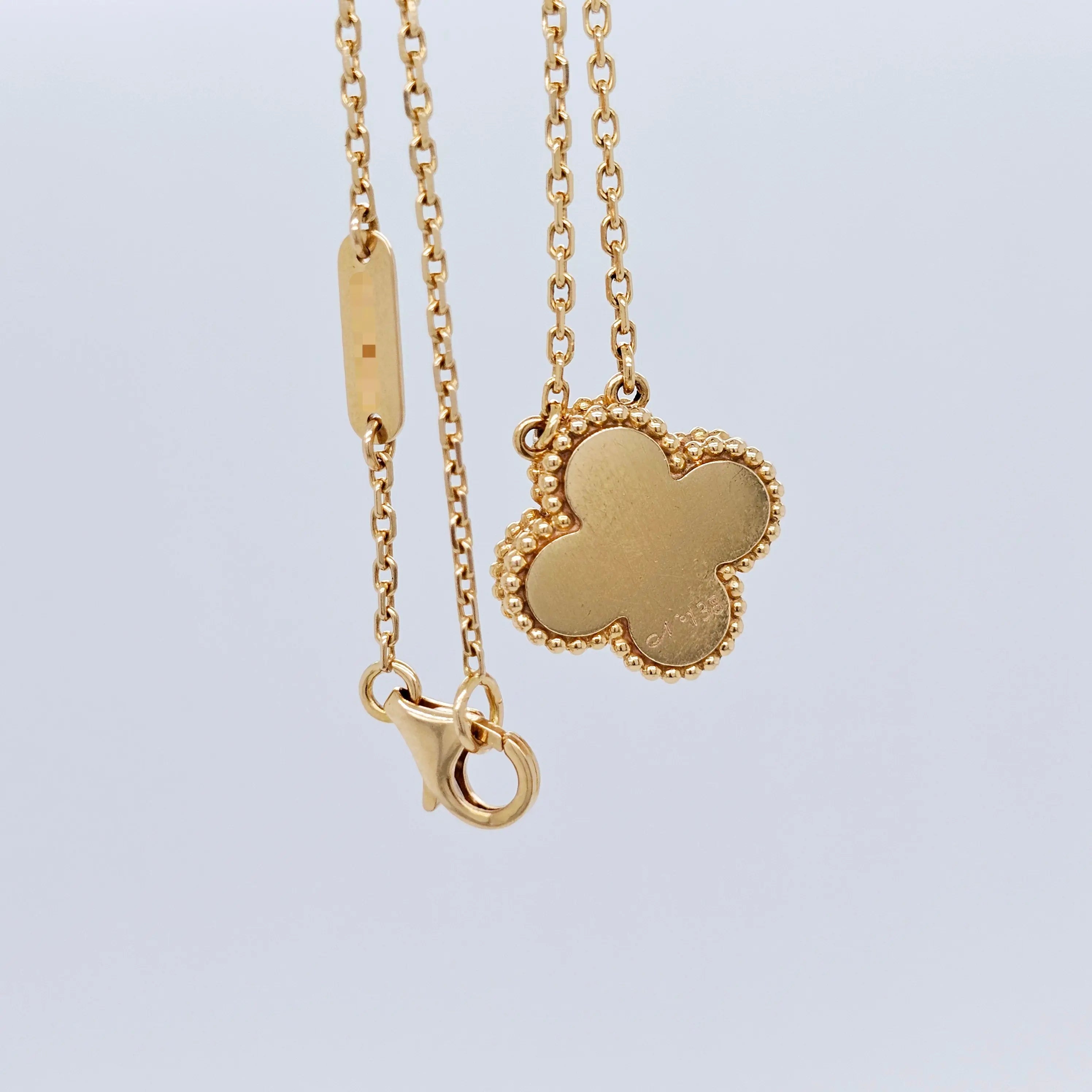 Pre-Owned Van Cleef & Arpels Limited Edition Letterwood Vintage Alhambra Pendant – 18ct Yellow Gold Chloe's Jewellers