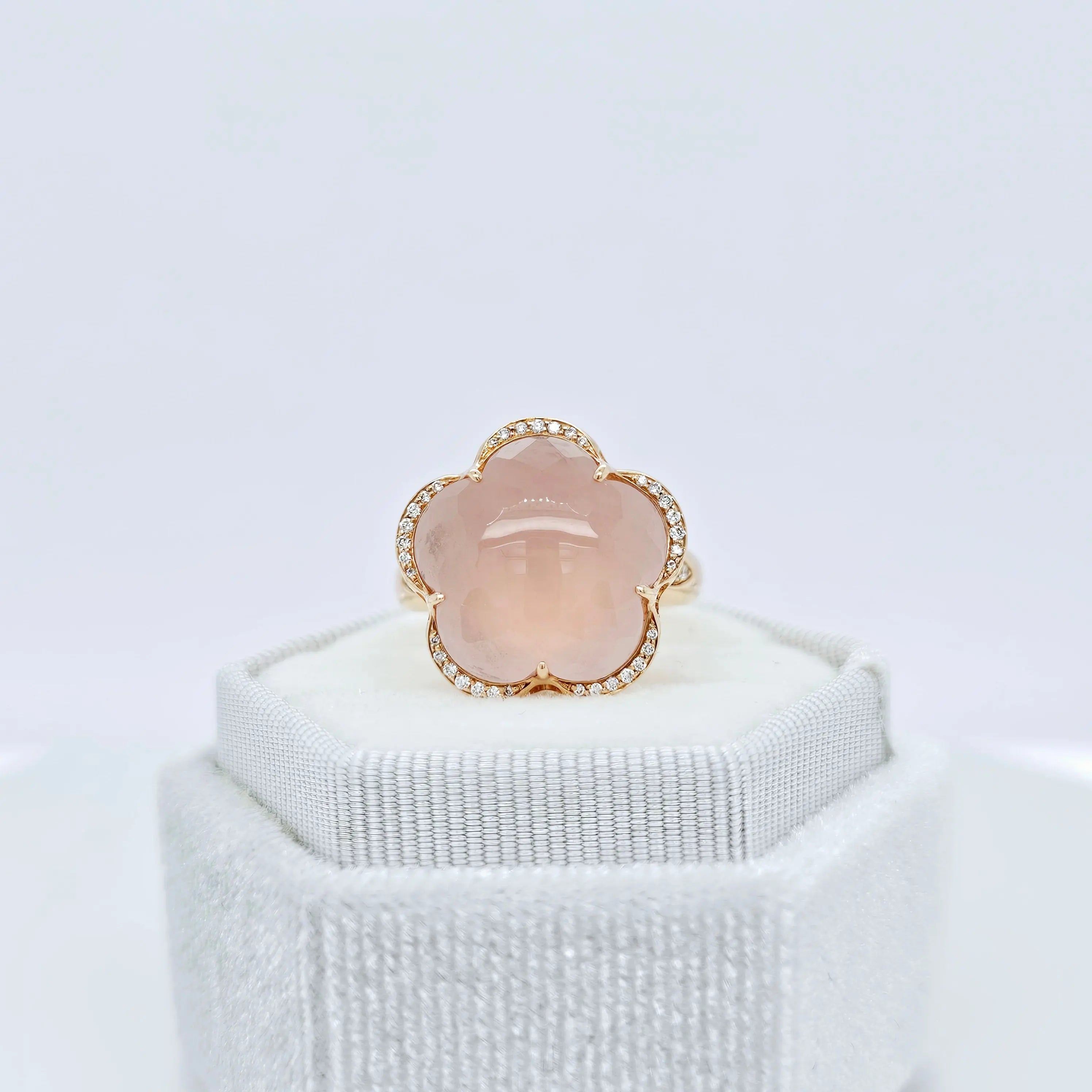 Pre-Owned | Pasquale Bruni Bon Ton Diamond & Rose Quartz Ring, 18K Rose Gold Chloe's Jewellers