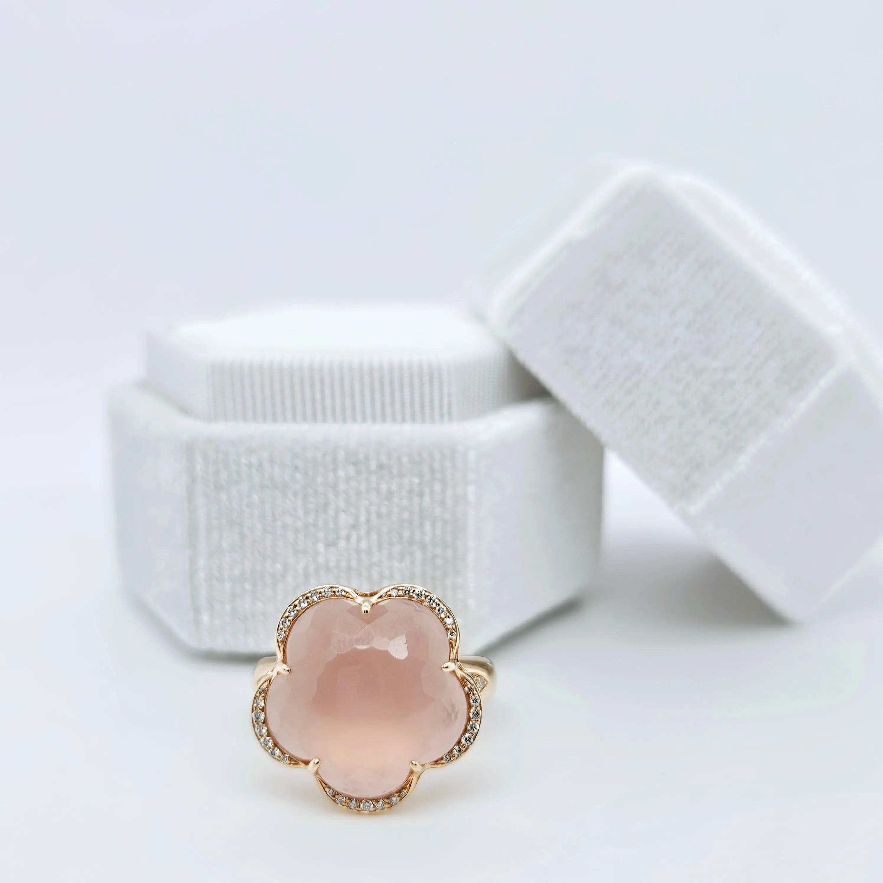 Pre-Owned | Pasquale Bruni Bon Ton Diamond & Rose Quartz Ring, 18K Rose Gold Chloe's Jewellers