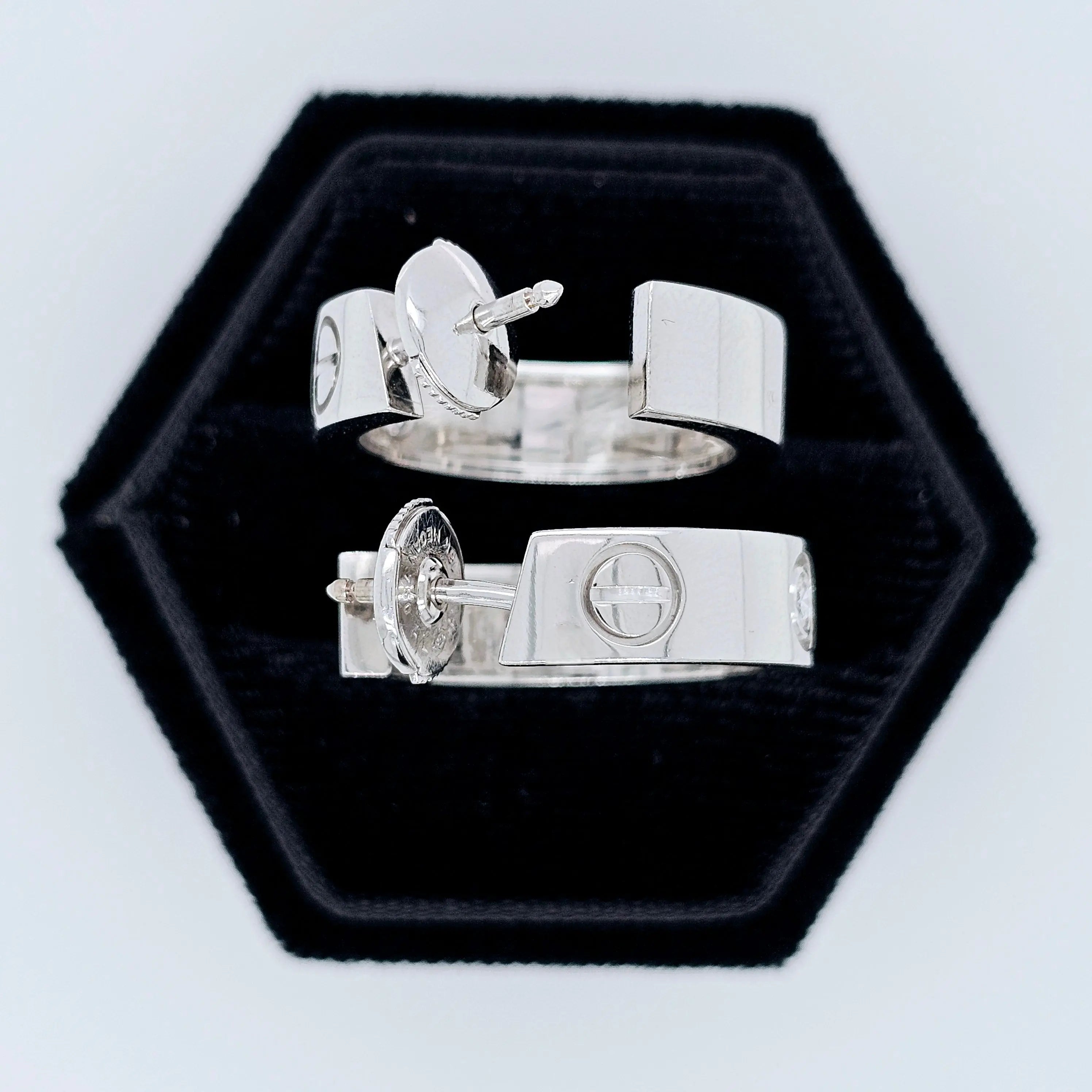 Pre-Owned Cartier Love Hoop Earrings – 18ct White Gold & Diamonds Chloe's Jewellers
