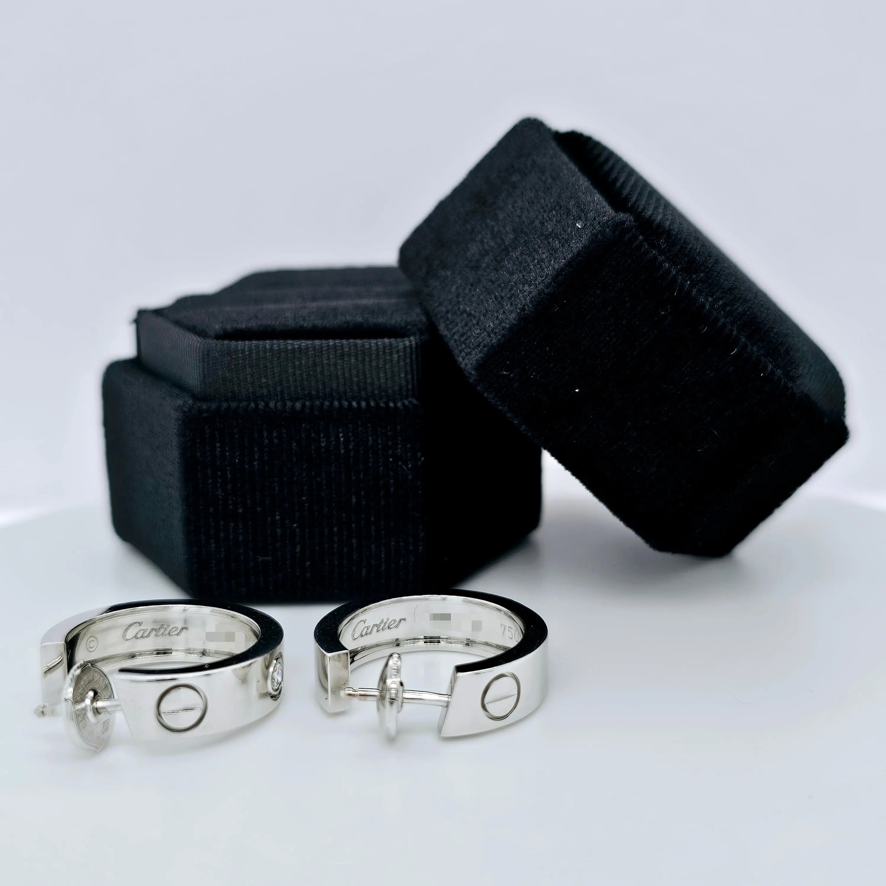 Pre-Owned Cartier Love Hoop Earrings – 18ct White Gold & Diamonds Chloe's Jewellers