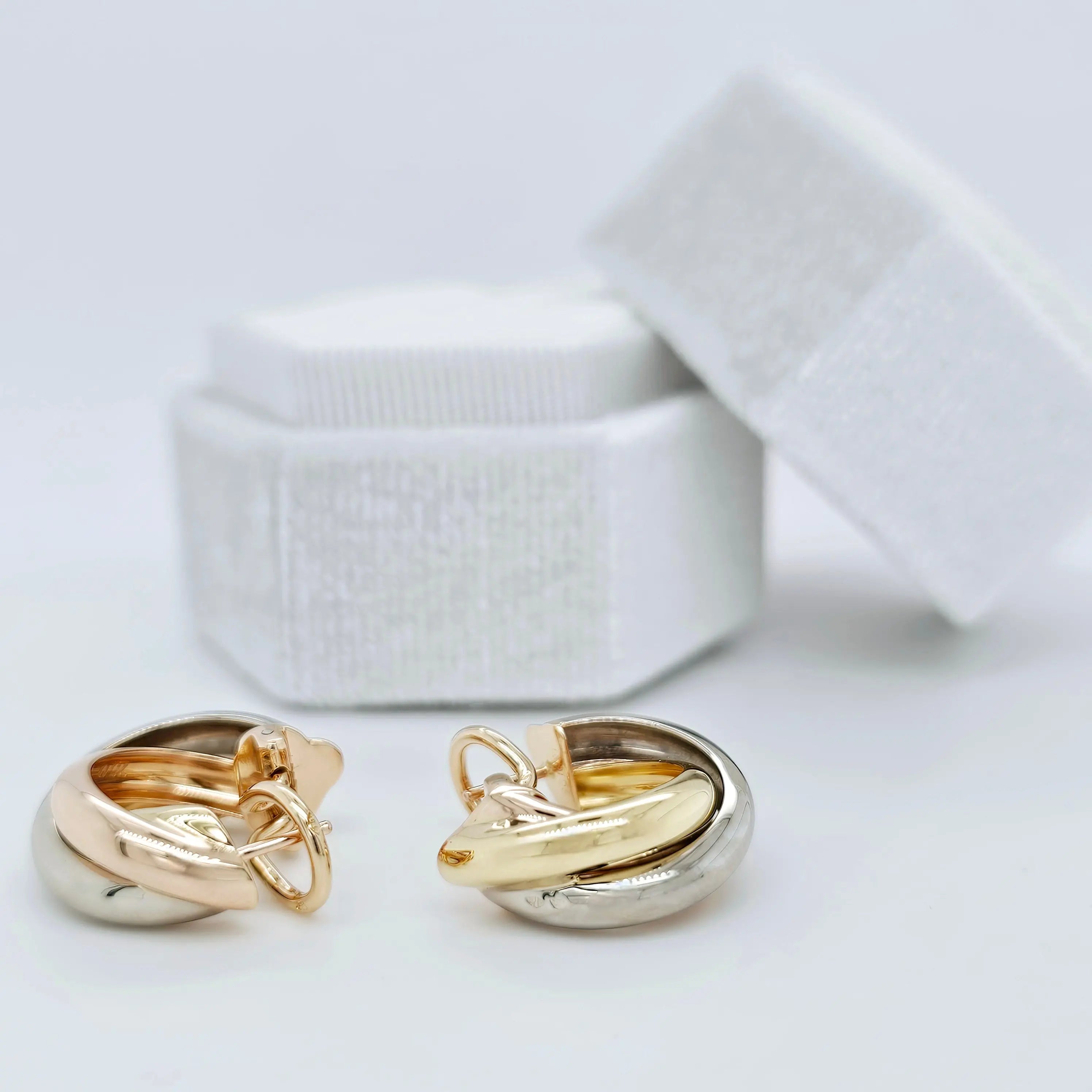 Cartier Trinity Earrings, Classic Model, Hoop Earrings, 18ct Chloe's Jewellers