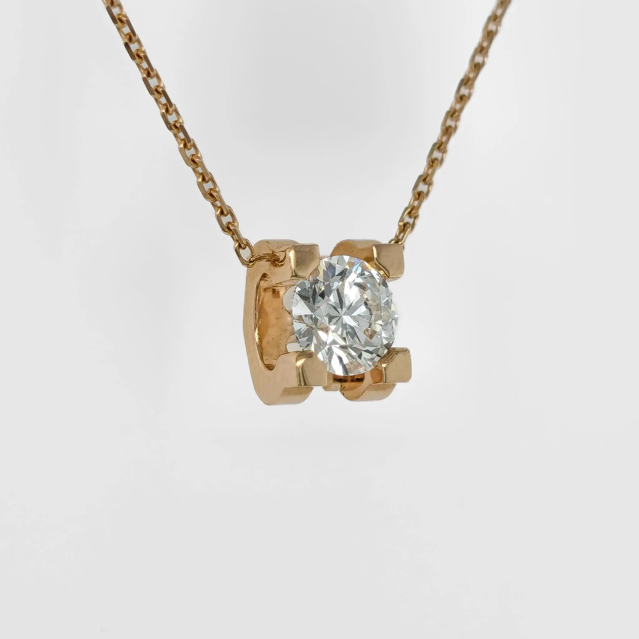 Cartier C De Cartier Necklace, 0.71ct Round Cut Diamond , 18ct Rose gold Chloe's Jewellers