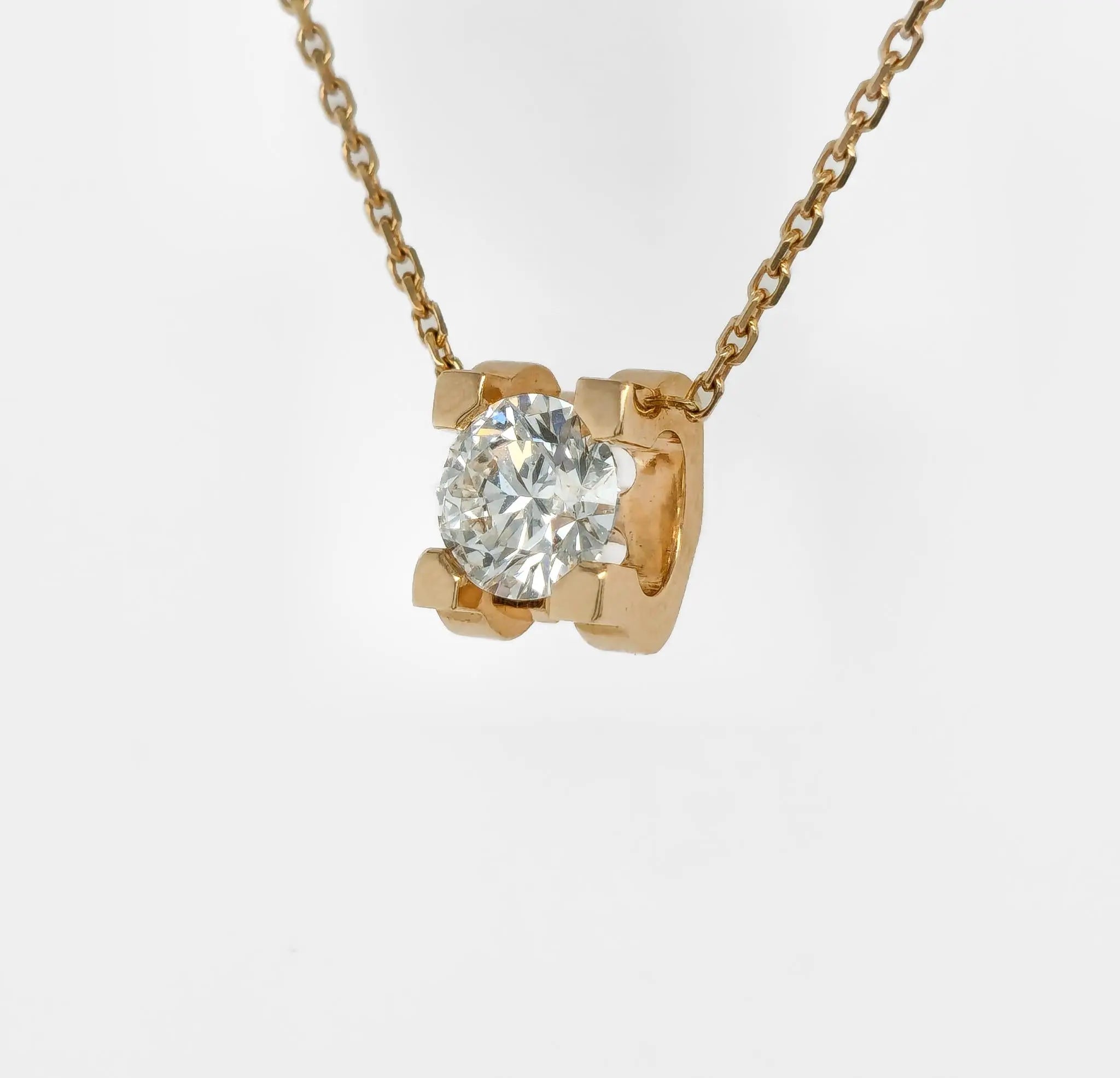 Cartier C De Cartier Necklace, 0.71ct Round Cut Diamond , 18ct Rose gold Chloe's Jewellers