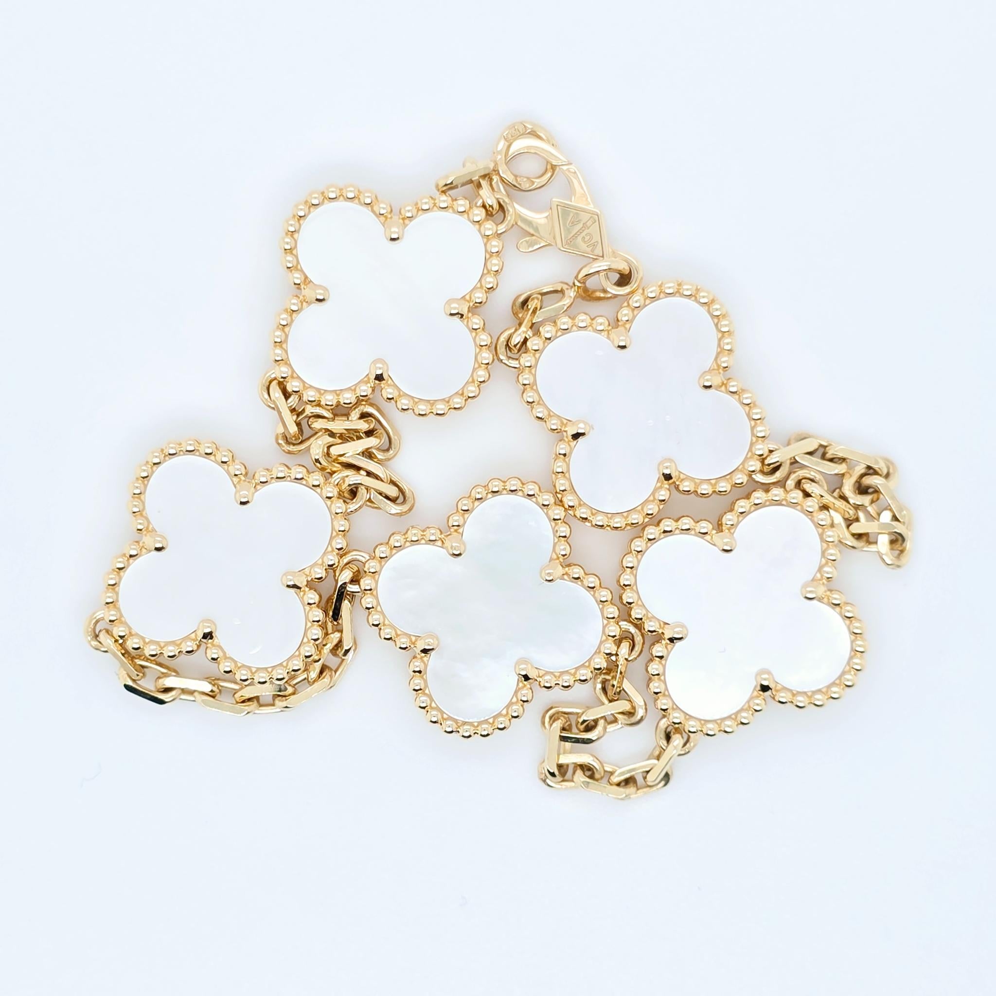 Van Cleef & Arpels Alhambra Bracelet – Mother of Pearl, 18ct Yellow Gold Chloe's Jewellers