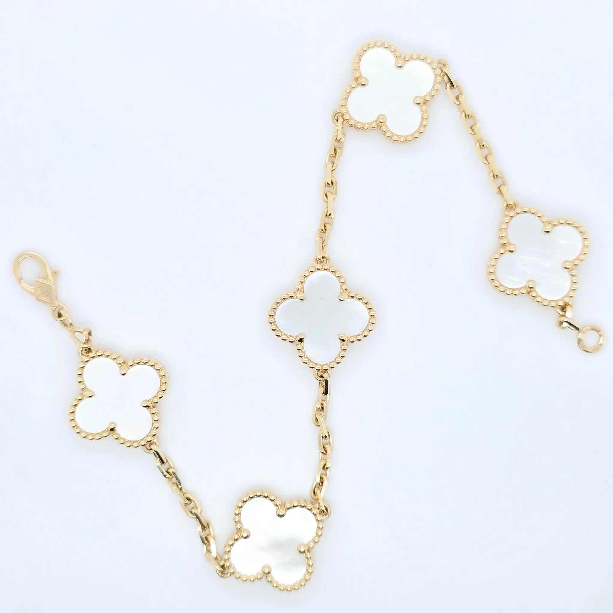 Van Cleef & Arpels Alhambra Bracelet – Mother of Pearl, 18ct Yellow Gold Chloe's Jewellers
