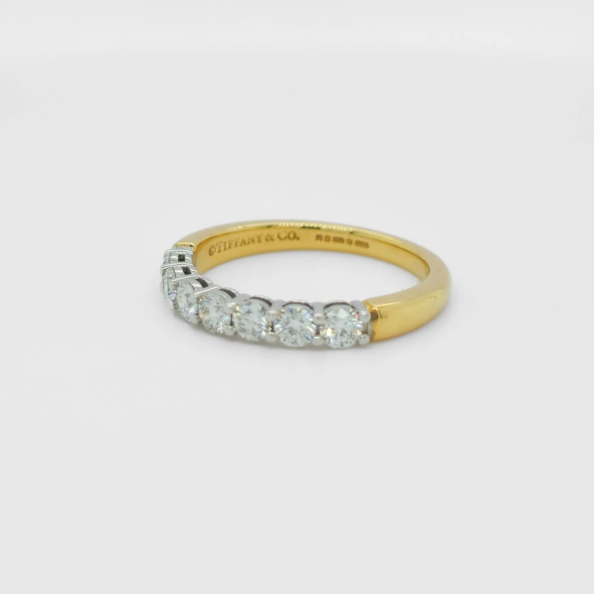 Tiffany & Co Forever Diamond Half Eternity Ring, 18ct Yellow Gold & Platinum Chloe's Jewellers
