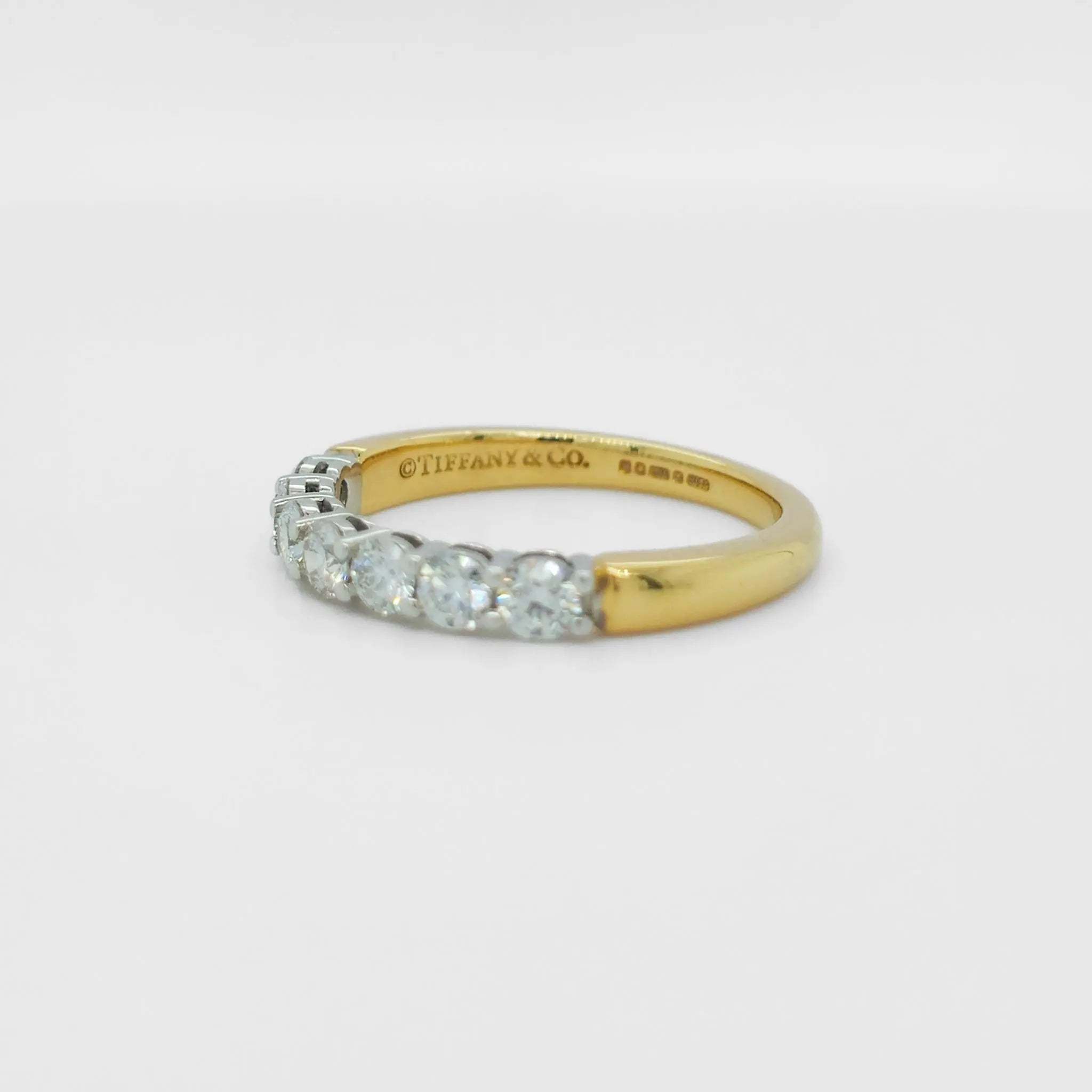 Tiffany & Co Forever Diamond Half Eternity Ring, 18ct Yellow Gold & Platinum Chloe's Jewellers