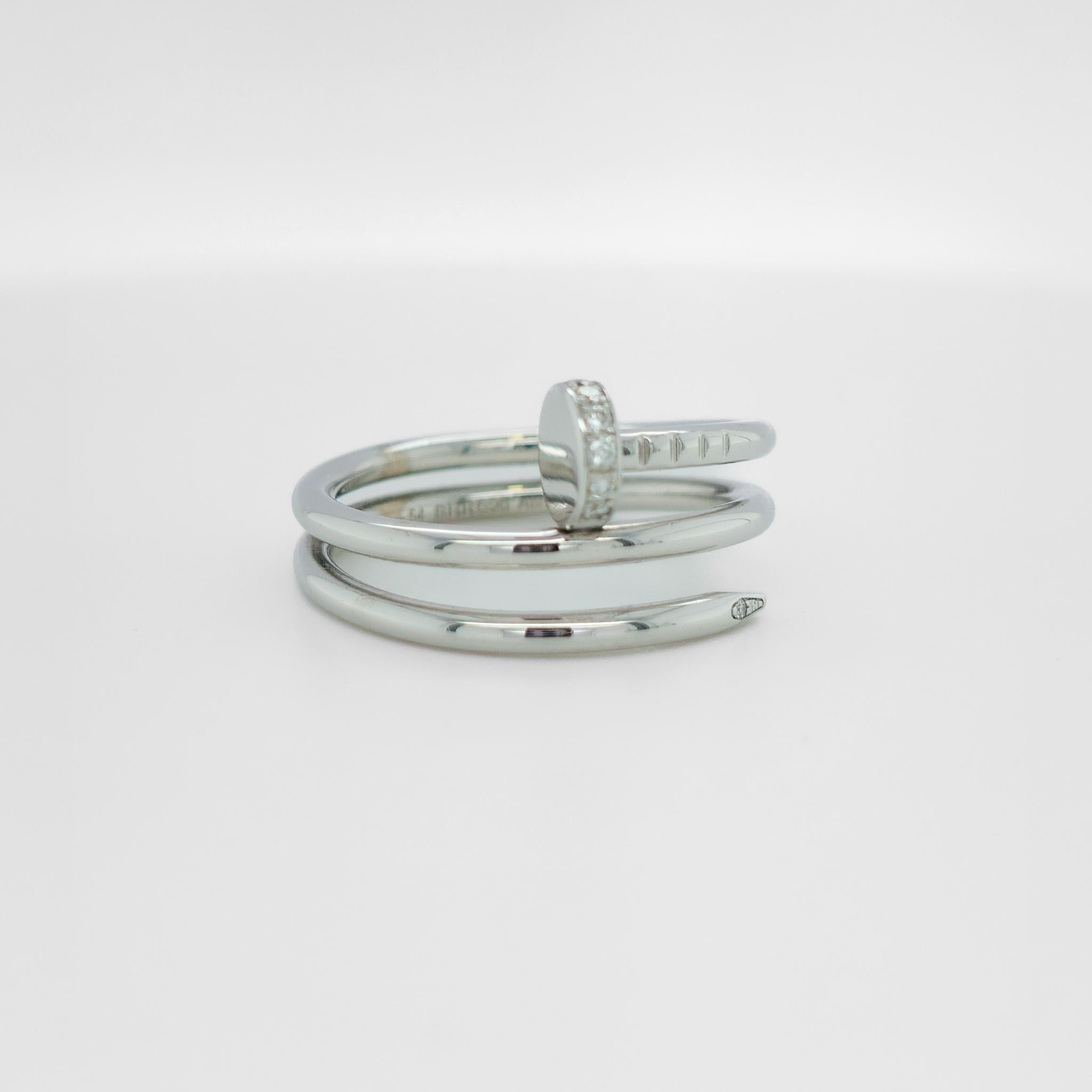 Cartier Juste Un Clou Ring, Double, Diamonds, Size 54, 18ct White Gold Chloe's Jewellers