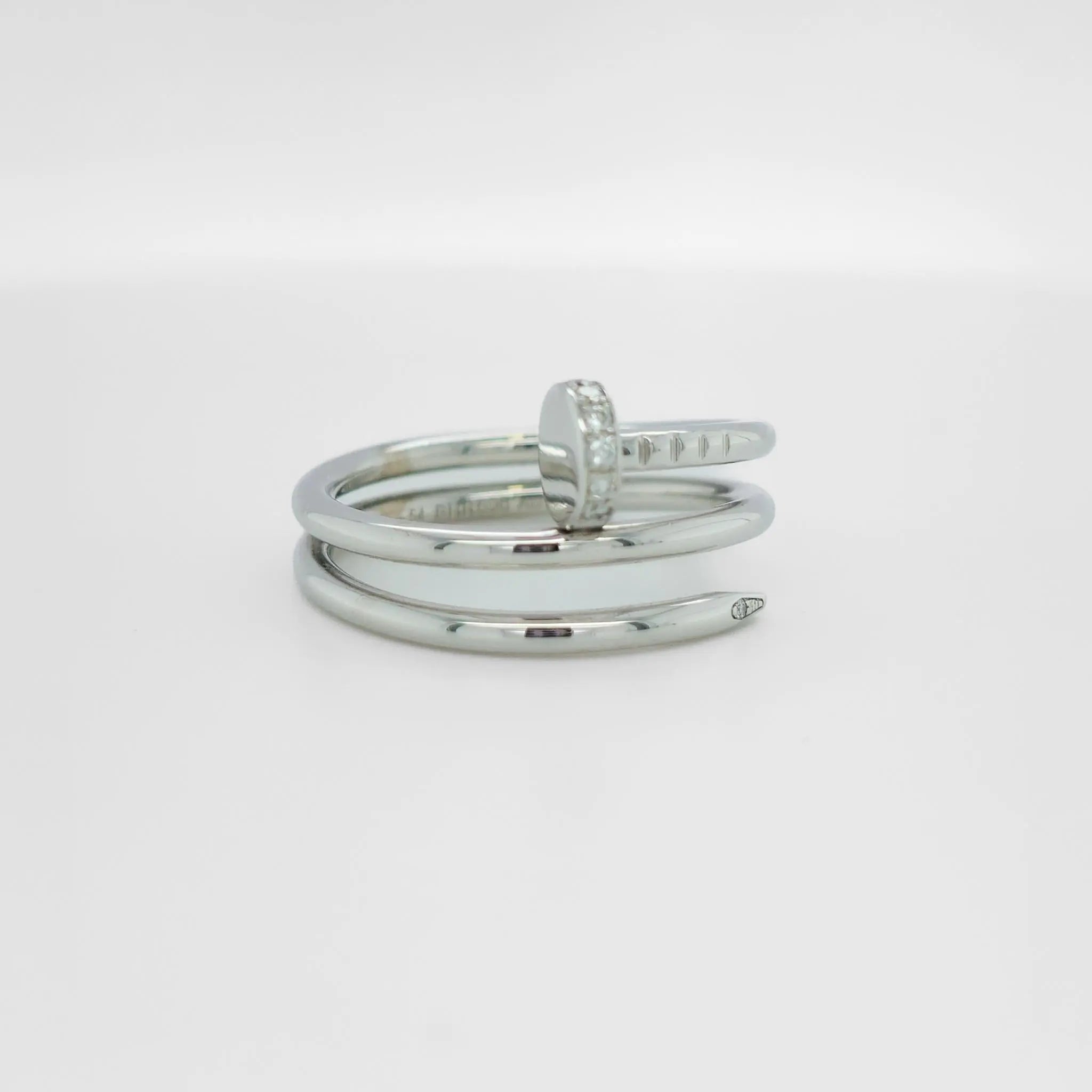 Cartier Juste Un Clou Ring, Double, Diamonds, Size 54, 18ct White Gold Chloe's Jewellers